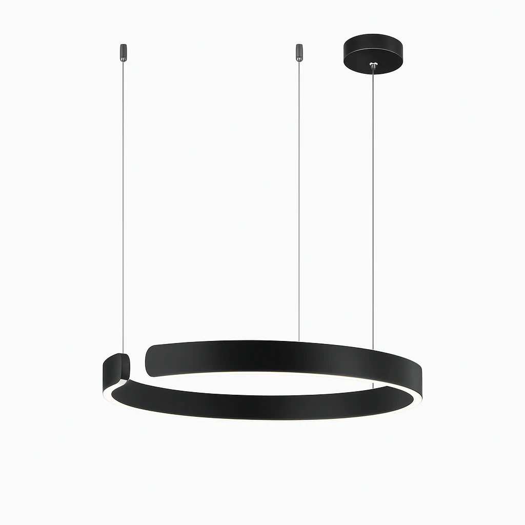 LED ring pendant light with metal finish - Image 10