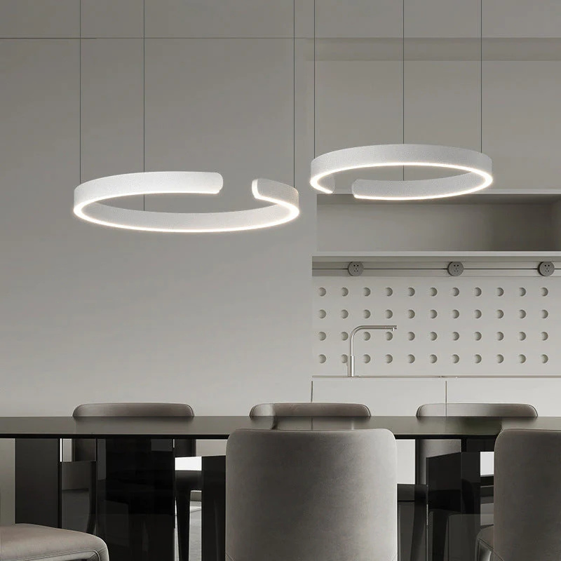 LED ring pendant light with metal finish - Image 3