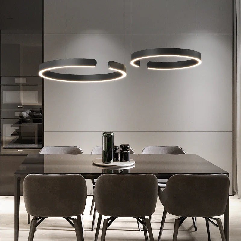 LED ring pendant light with metal finish - Image 4
