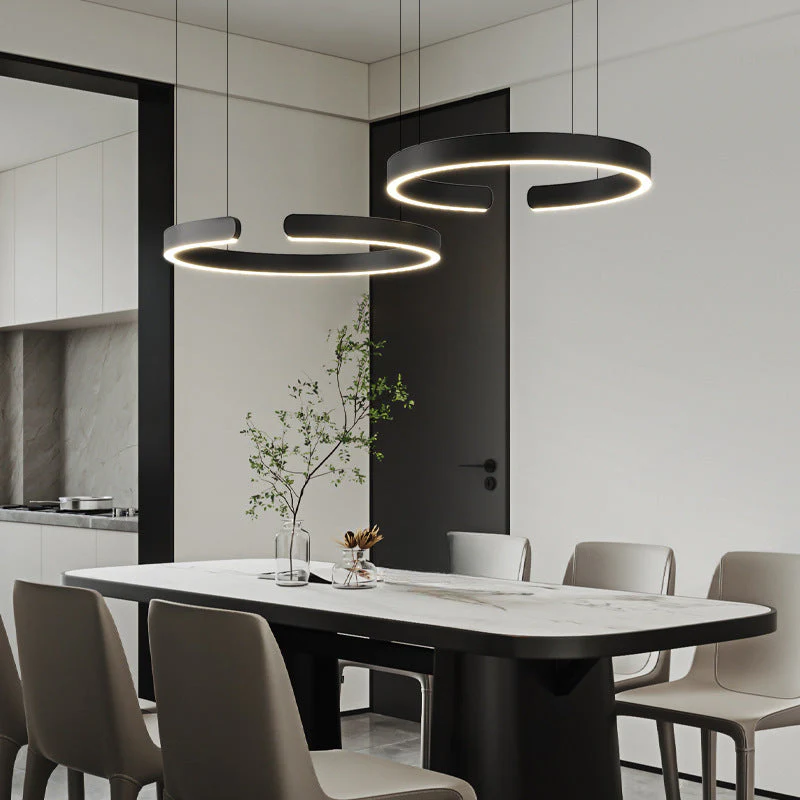 LED ring pendant light with metal finish - Image 5