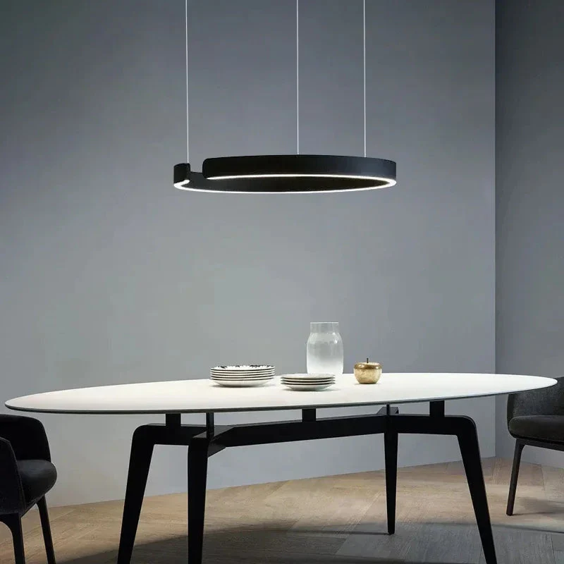 LED ring pendant light with metal finish - Image 6