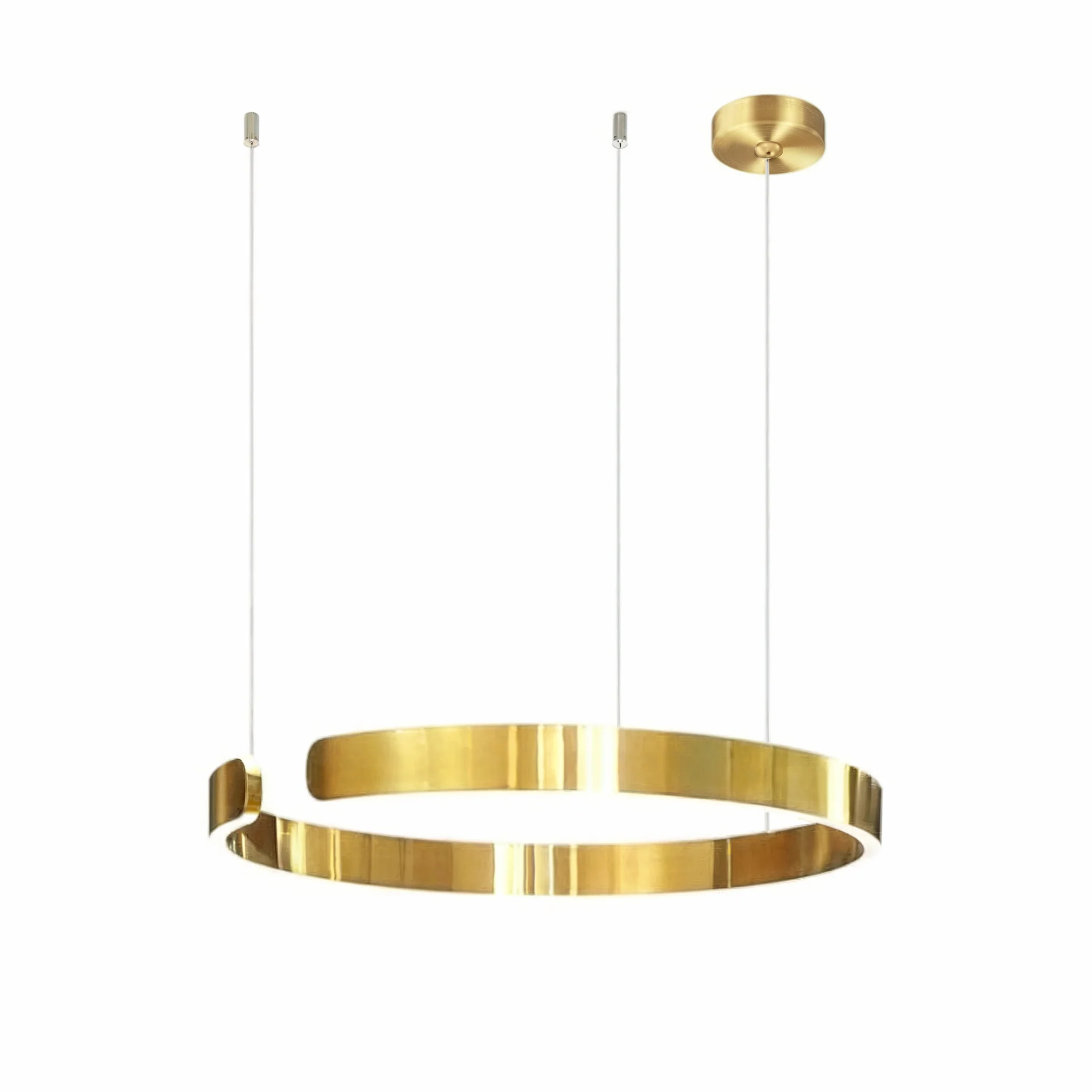 LED ring pendant light with metal finish - Image 9