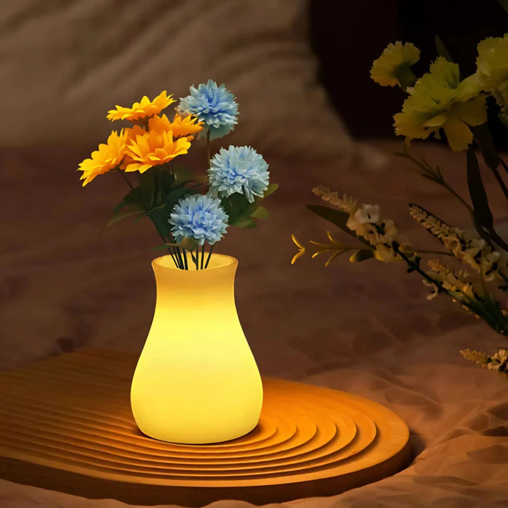 Lighted Decorative Vase With Smooth Body Shape