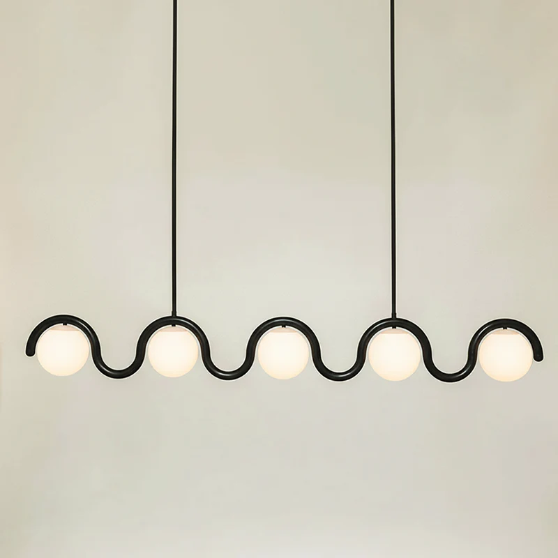 Linear Chandelier with Glass Globe Lights - Image 30