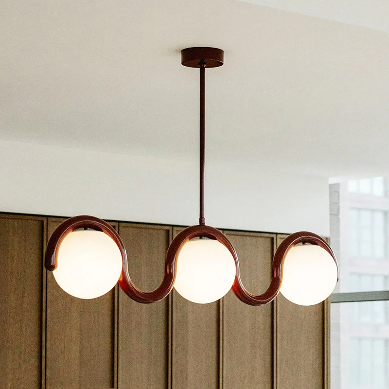 Linear Chandelier with Glass Globe Lights - Image 35