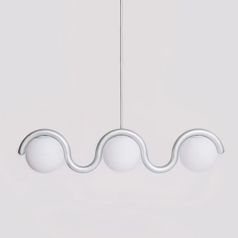 Linear Chandelier with Glass Globe Lights - Image 36