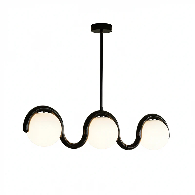 Linear Chandelier with Glass Globe Lights - Image 57