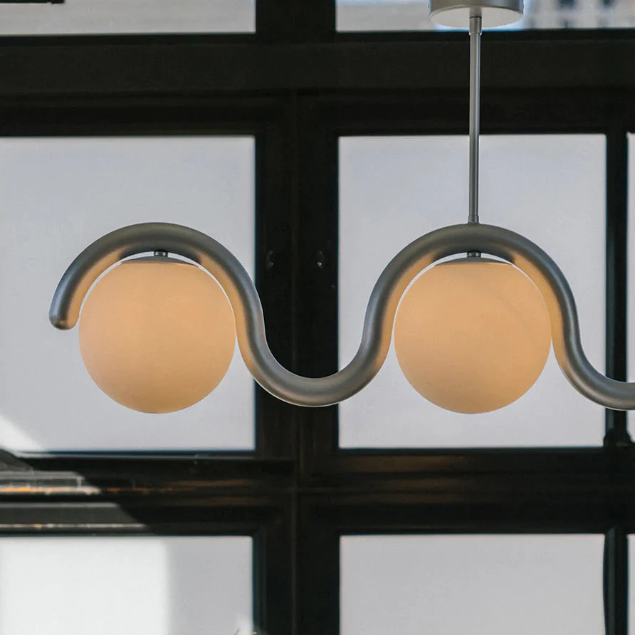 Linear Chandelier with Glass Globe Lights - Image 9