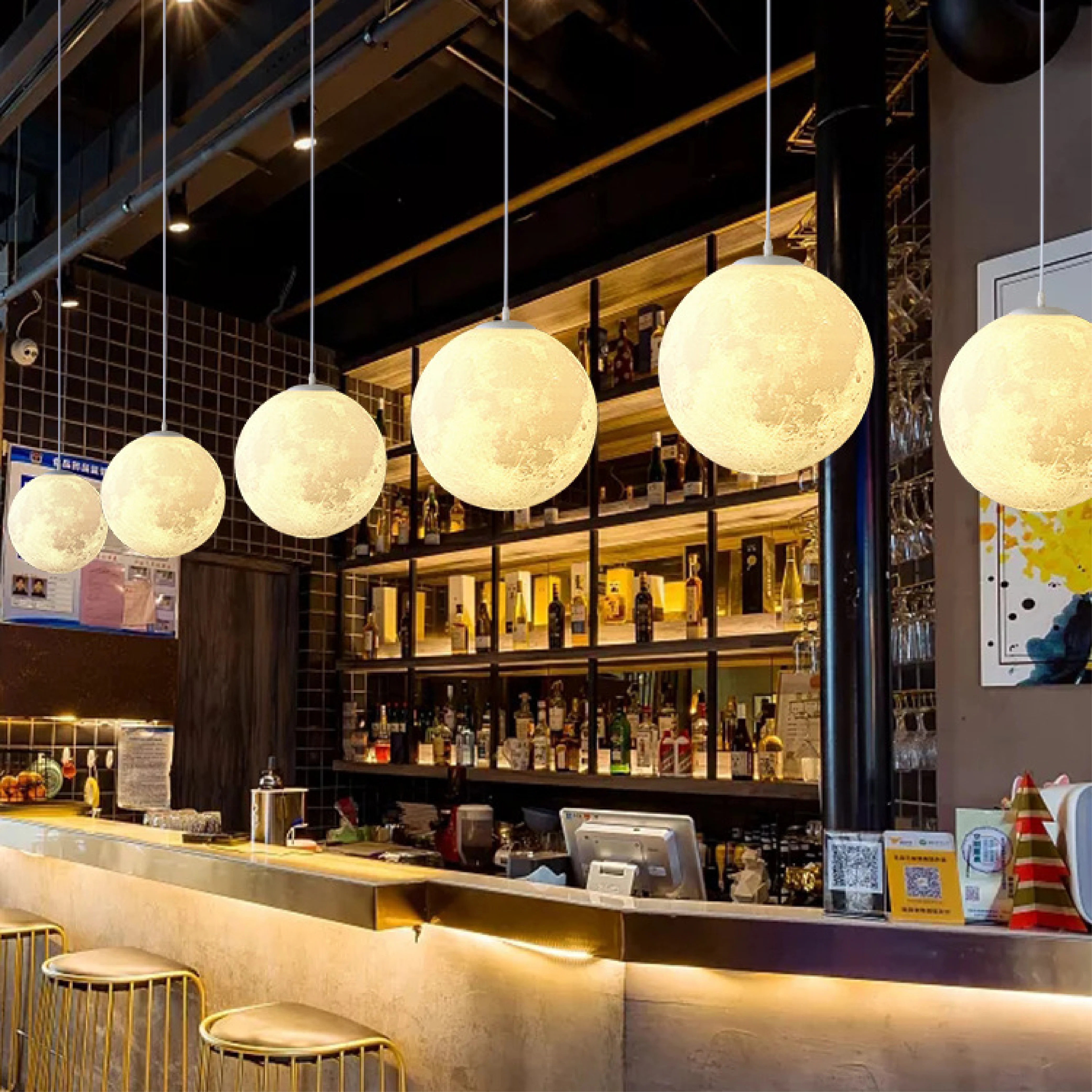 Lunar Glow Moon Pendant Light - Image 3