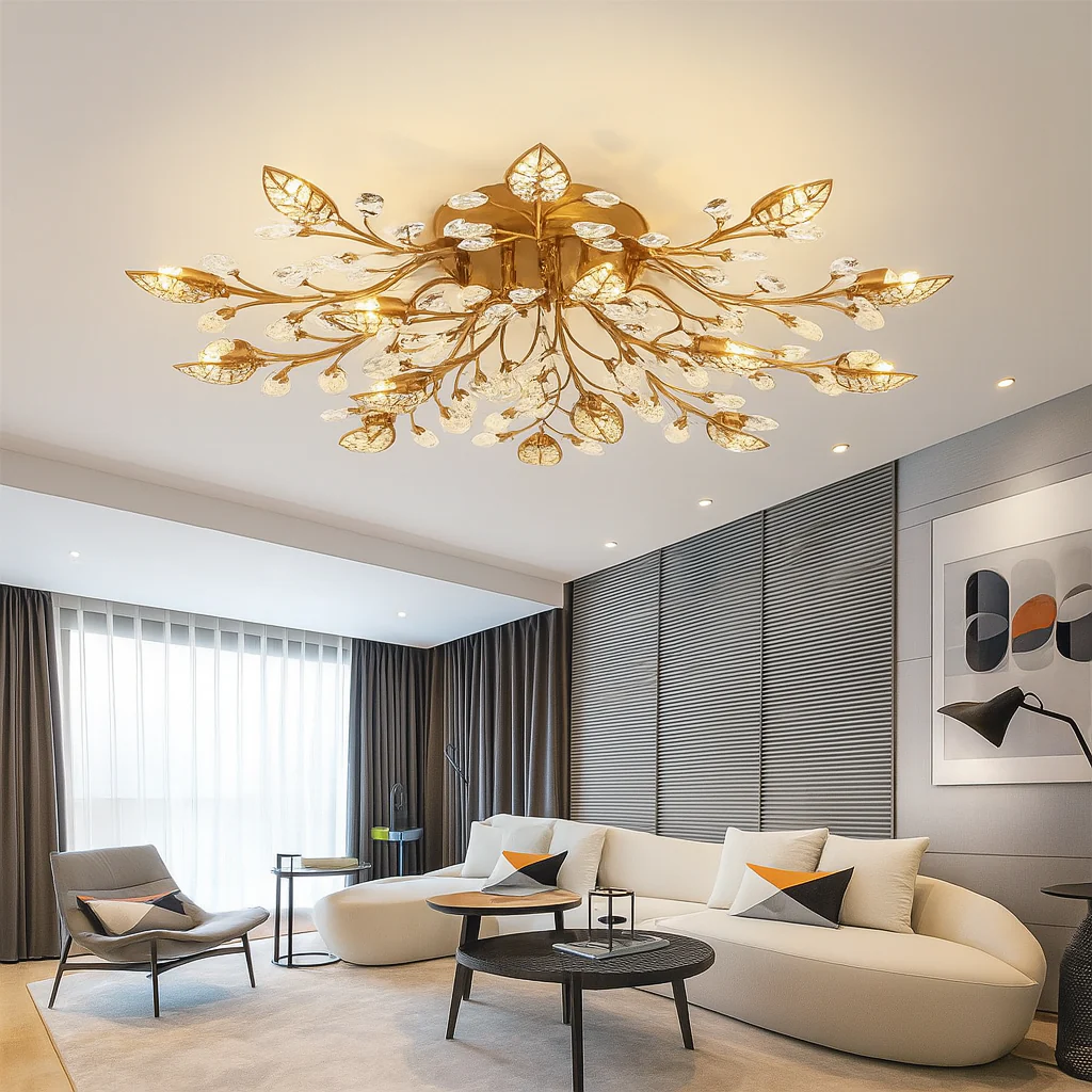 Luxury Crystal Floral Ceiling Light - Image 3