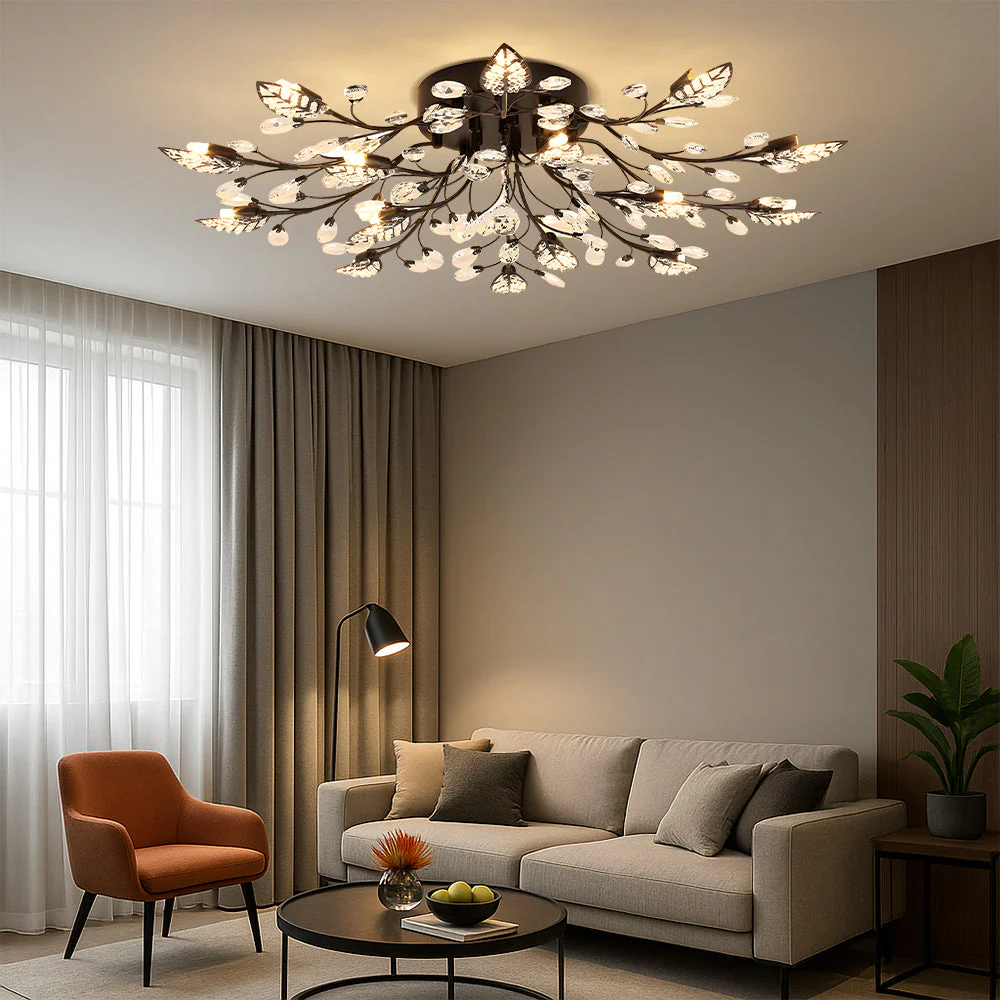 Luxury Crystal Floral Ceiling Light - Image 4