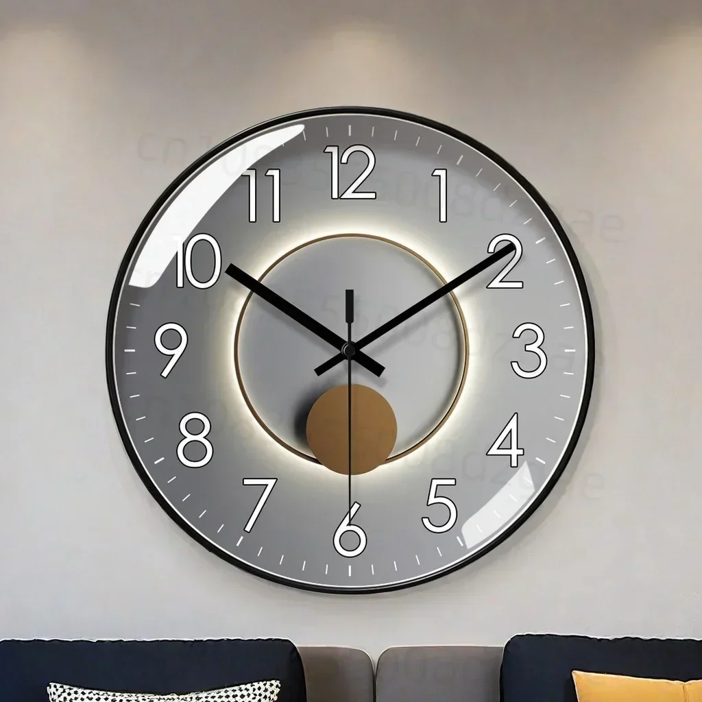Luxury Modern Wall Clock Round Decorative Home Clock