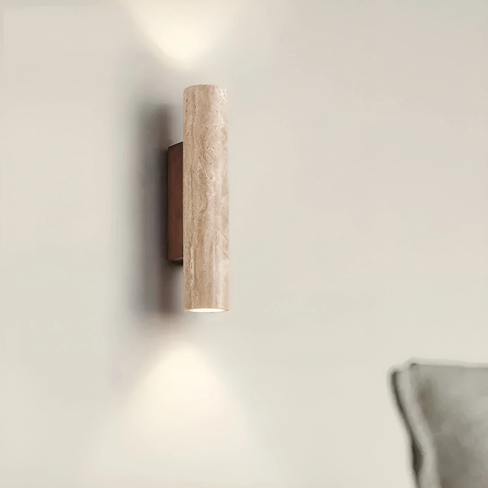 Luxury Travertine Up & Down Wall Sconce - Image 5