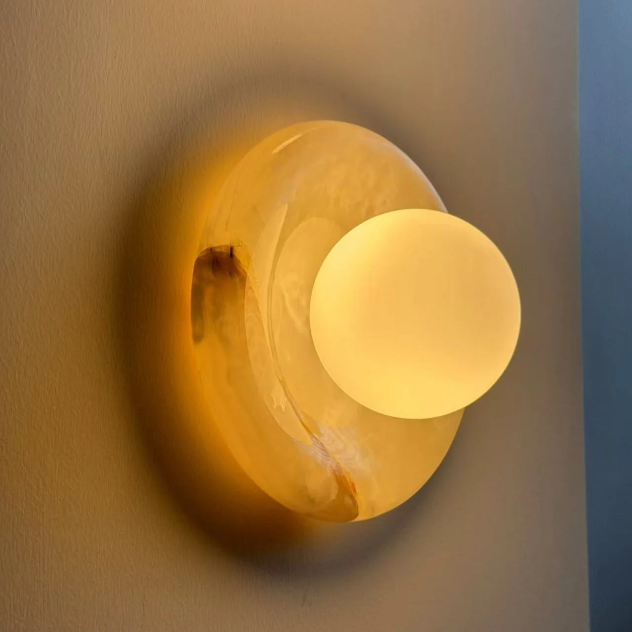 Marble Wall Sconce Modern Indoor LED Wall Light Elegant Fixture - Image 2