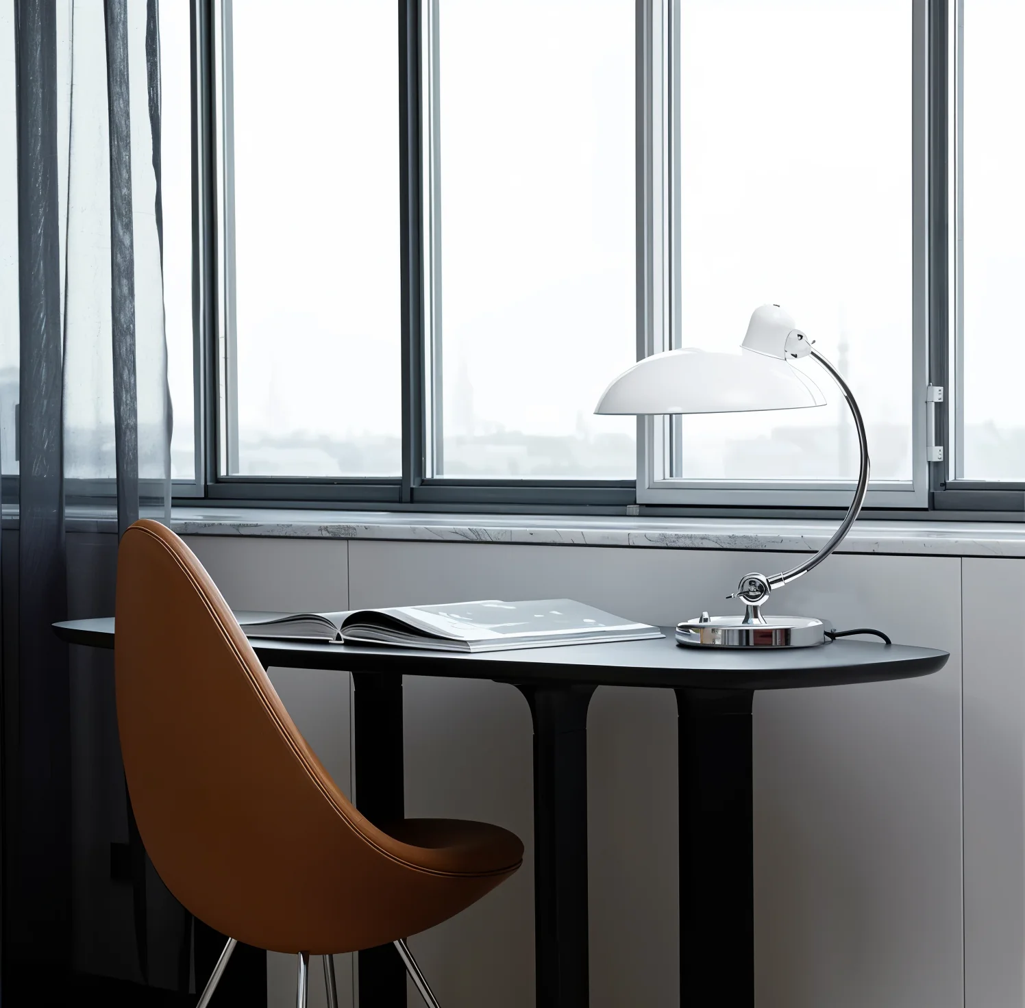 Metal desk lamp with adjustable dome shade - Image 4