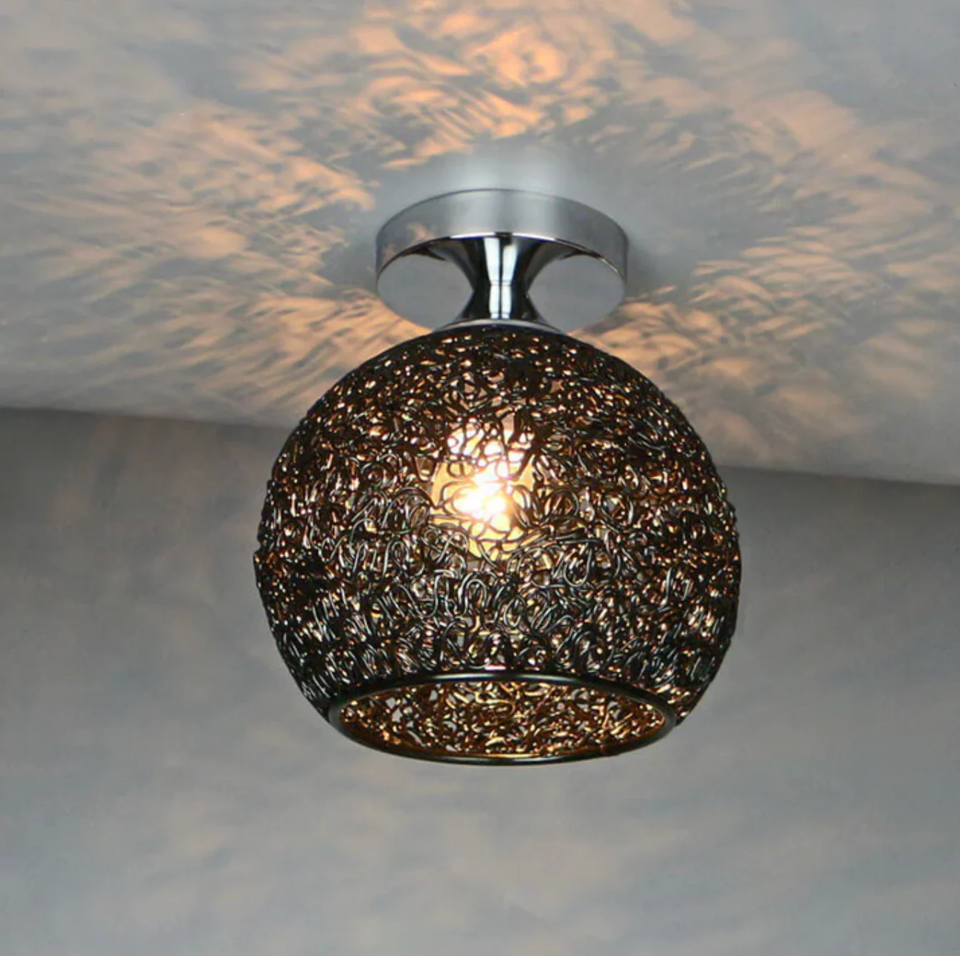 Metal Globe Ceiling Light Modern Flush Mount Lamp - Image 11