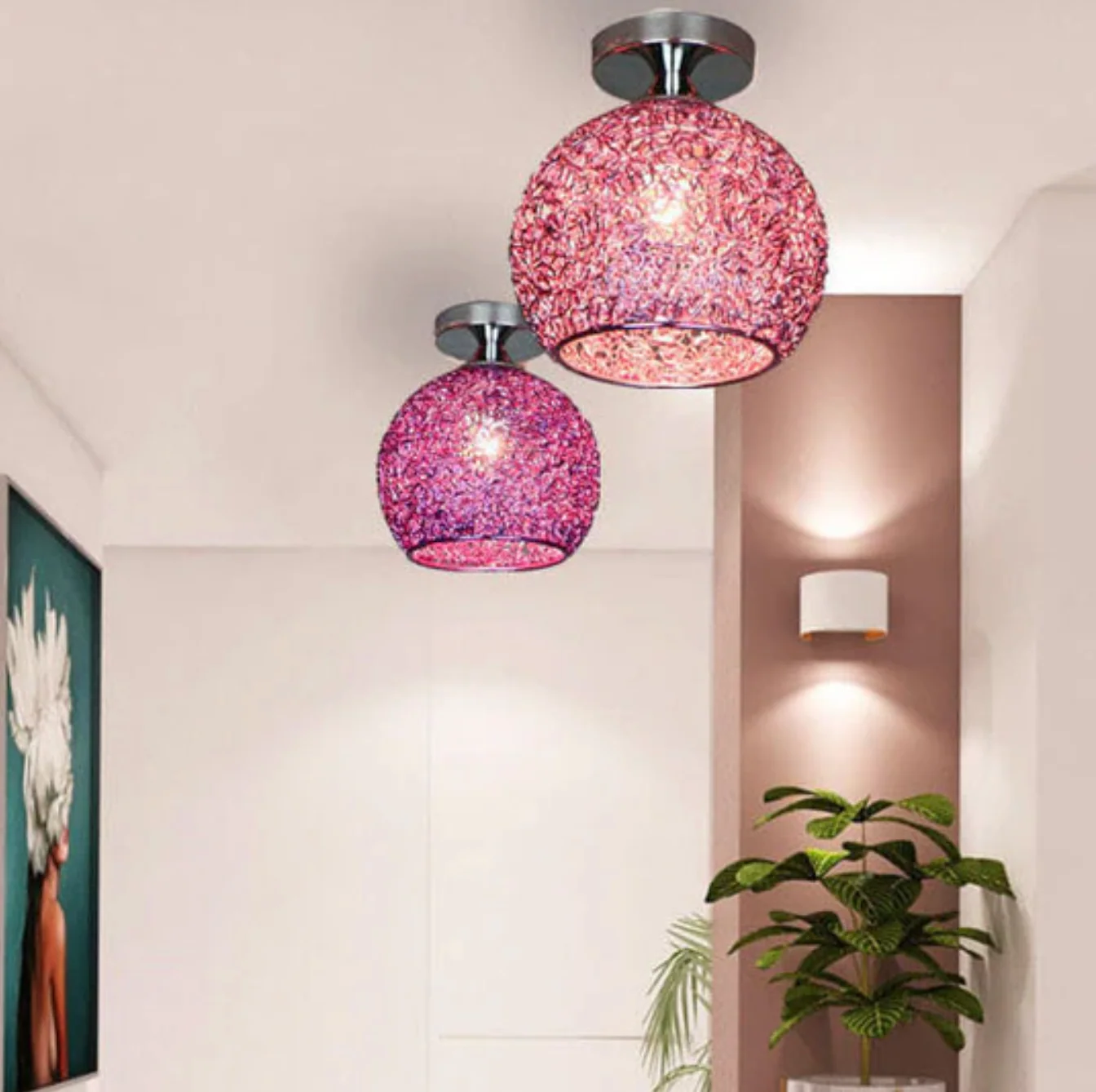 Metal Globe Ceiling Light Modern Flush Mount Lamp - Image 16