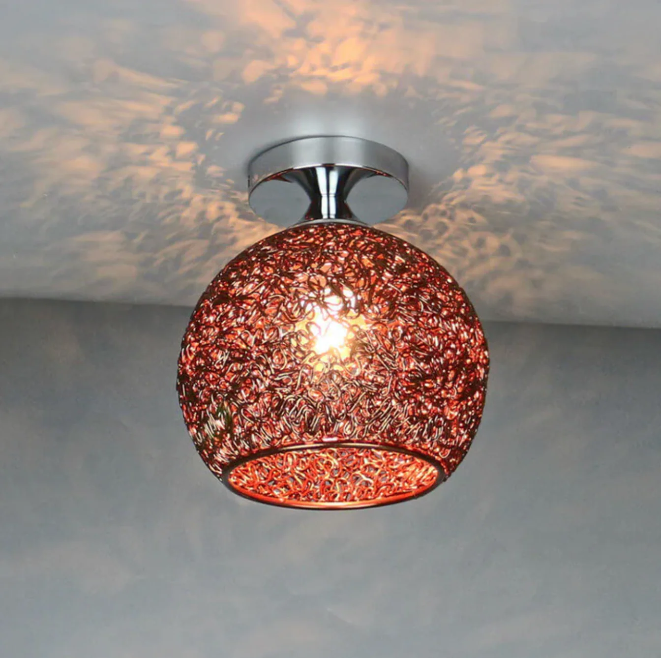 Metal Globe Ceiling Light Modern Flush Mount Lamp - Image 6