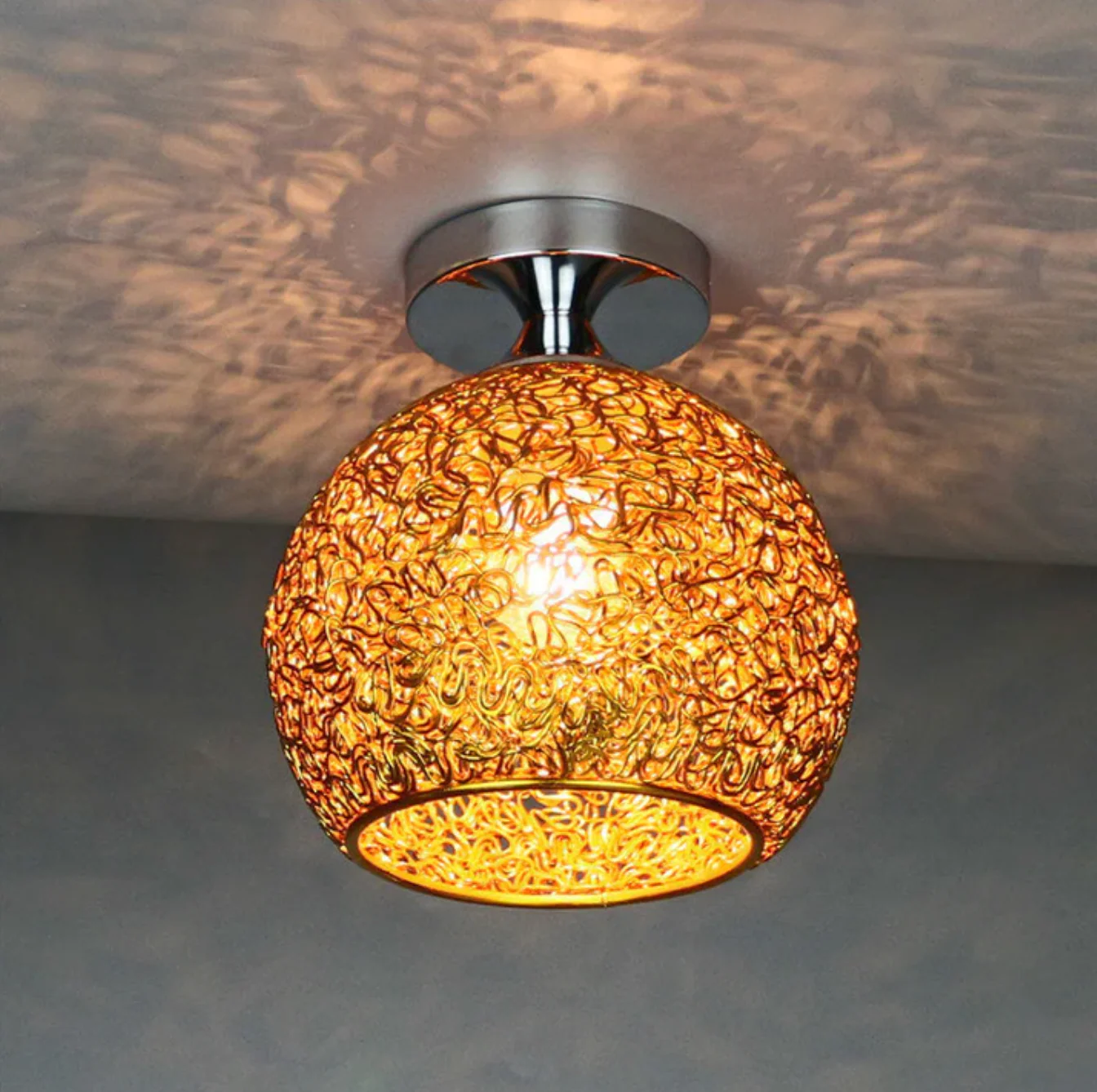 Metal Globe Ceiling Light Modern Flush Mount Lamp - Image 7