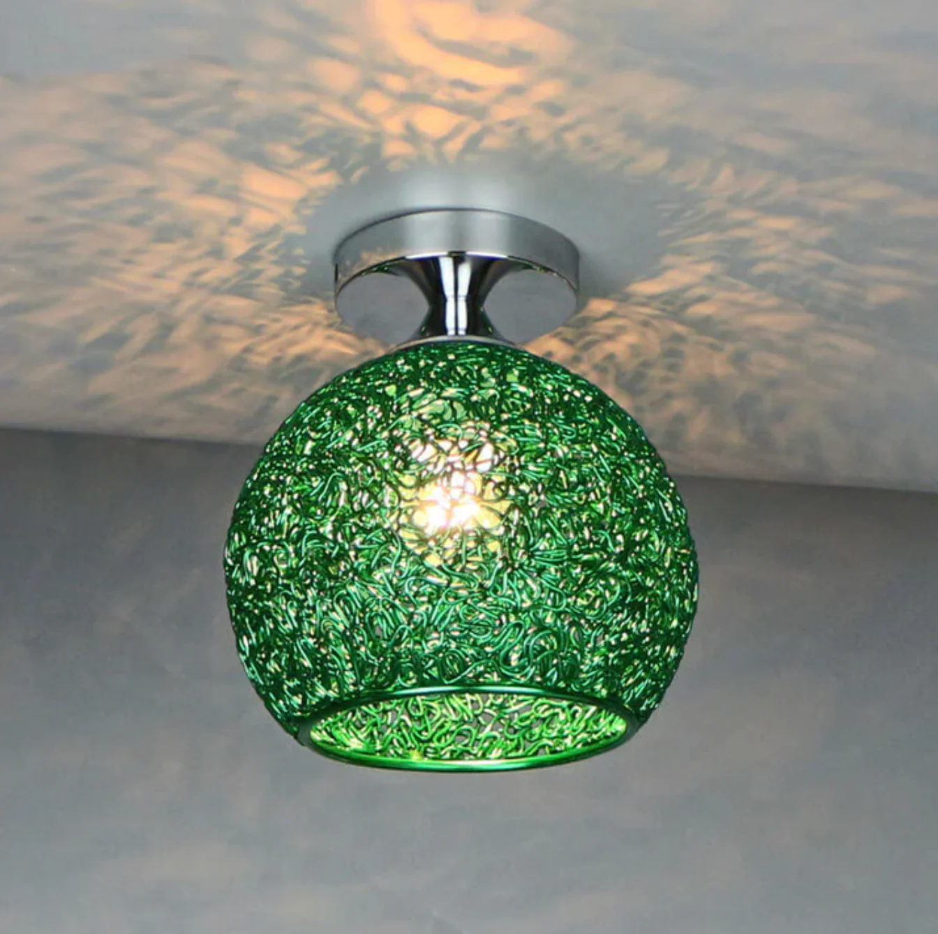 Metal Globe Ceiling Light Modern Flush Mount Lamp - Image 9