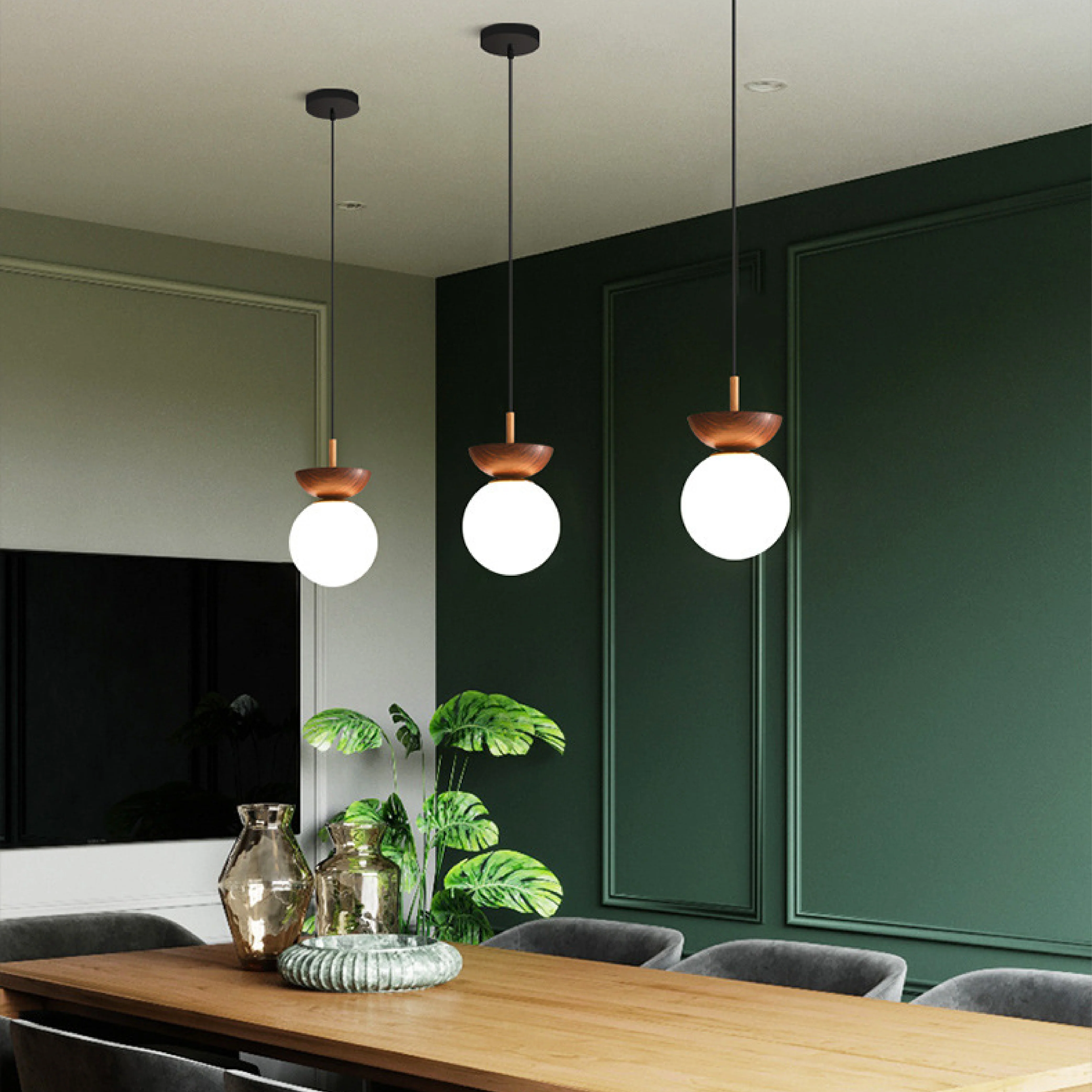 Minimalist Japanese Globe Pendant Lamp - Image 2