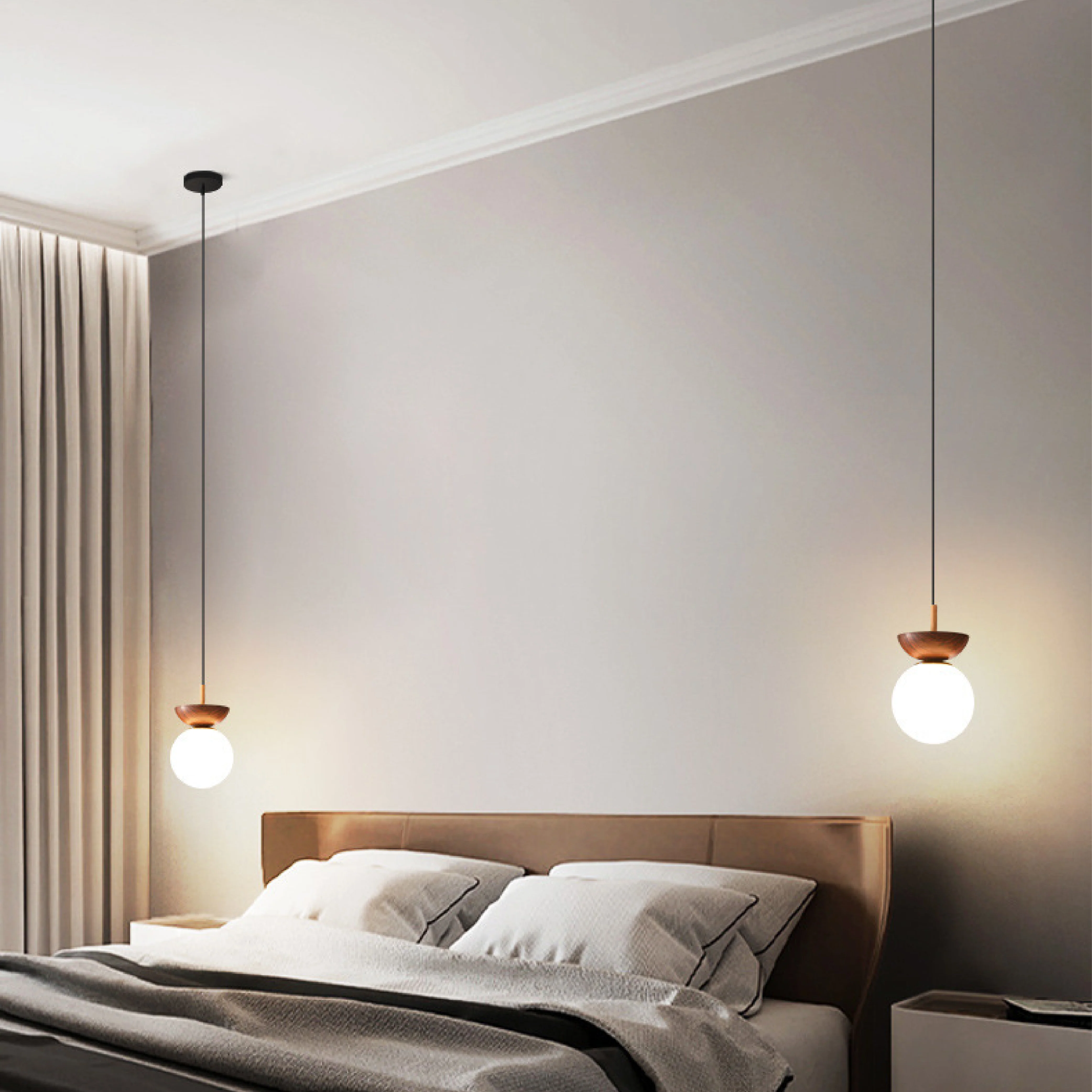 Minimalist Japanese Globe Pendant Lamp - Image 4