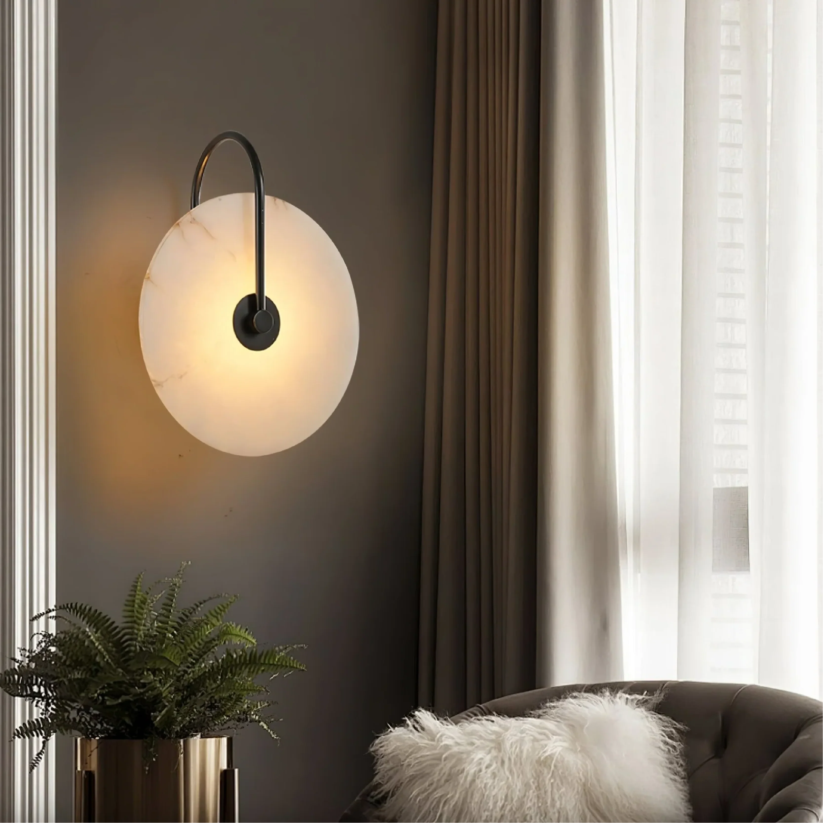 Minimalist Marble LED Wall Lamp - Image 3