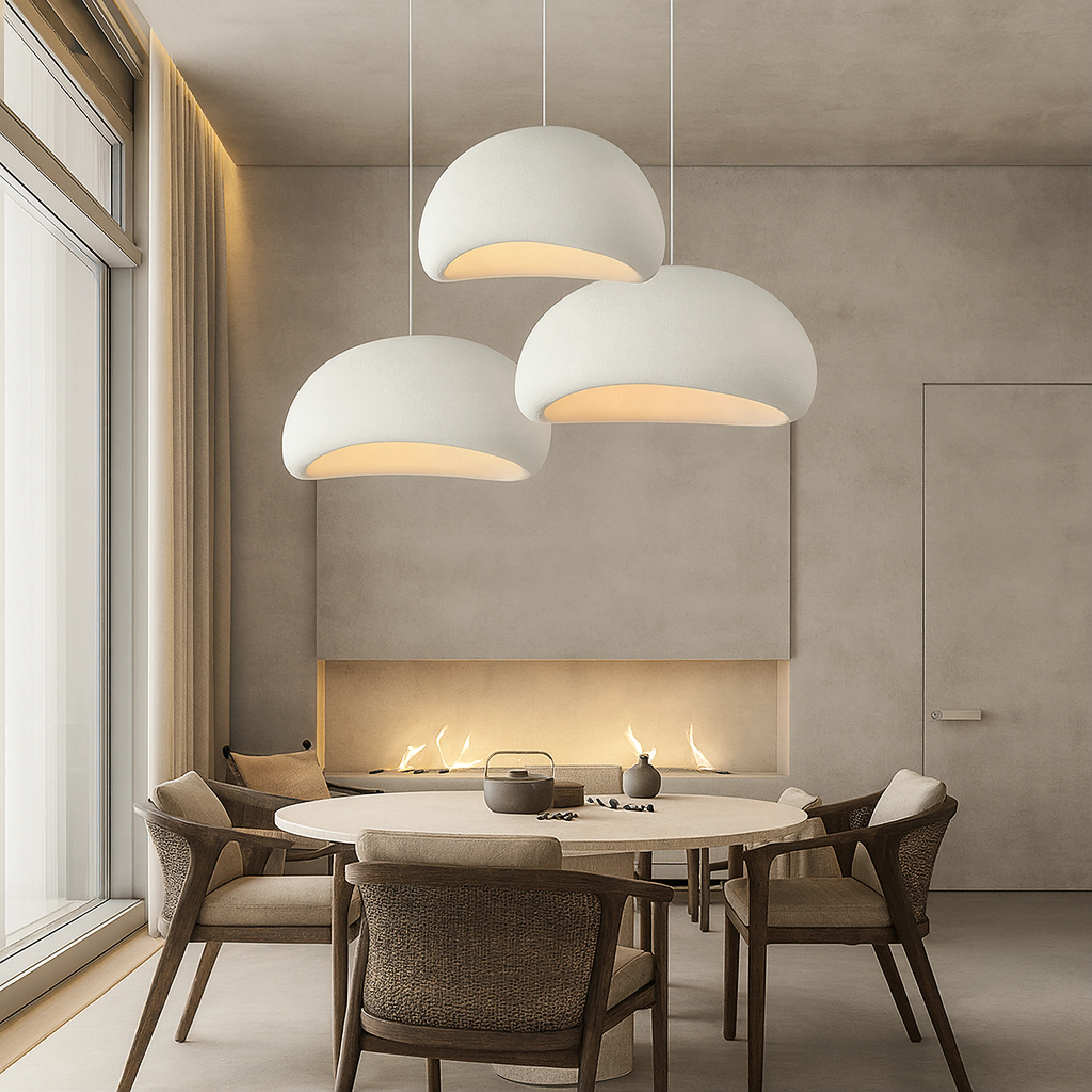 Minimalist Wabi-Sabi Dome Pendant Light
