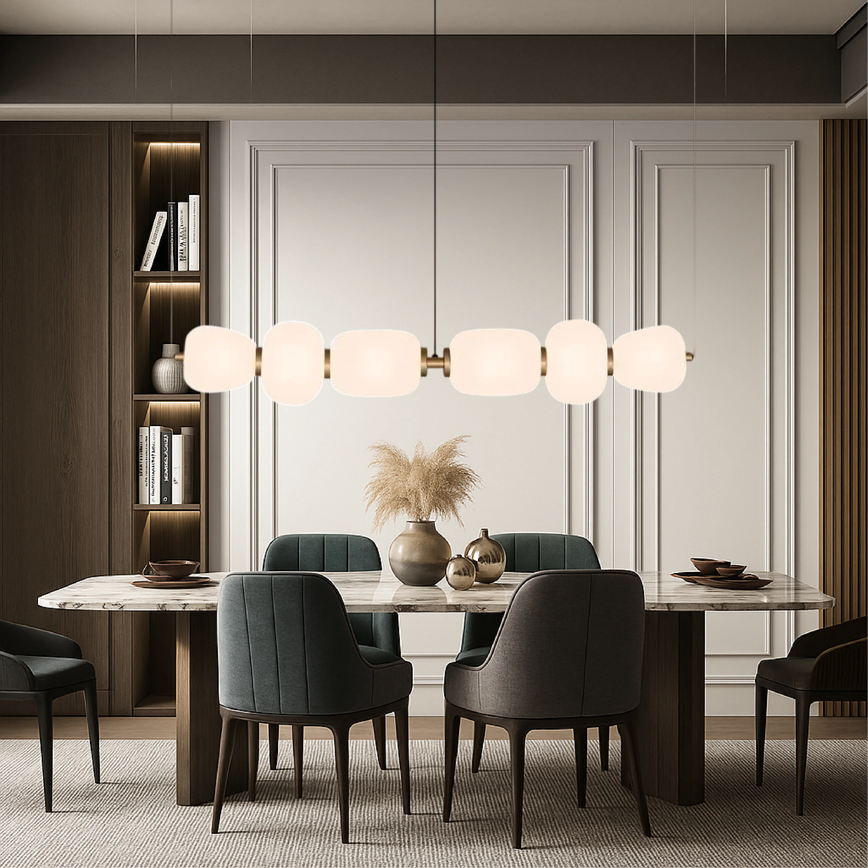 Minimalist White Glass Bar Pendant Light