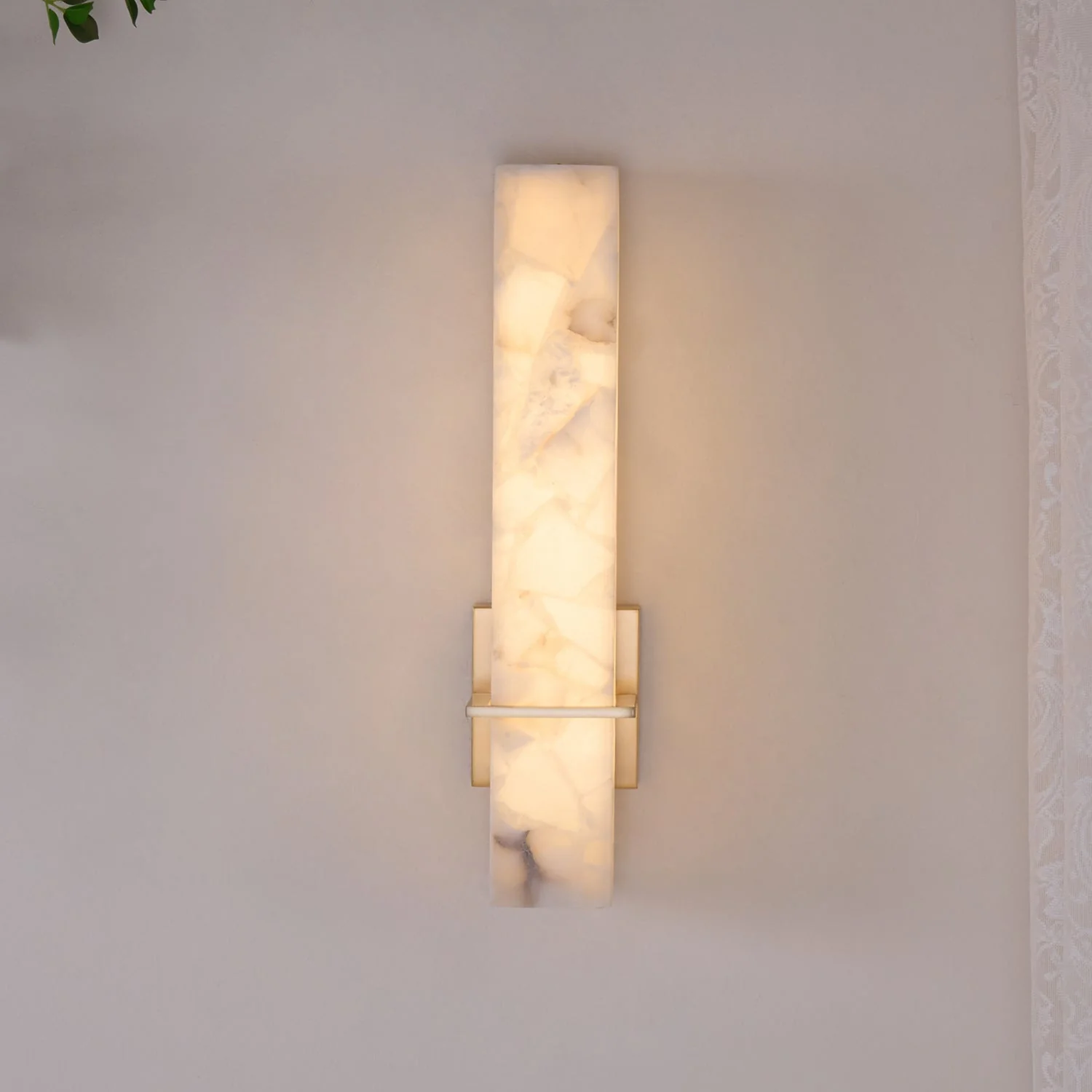 Modern Alabaster Wall Lamp Brass LED Indoor Wall Light Fixture - Image 15