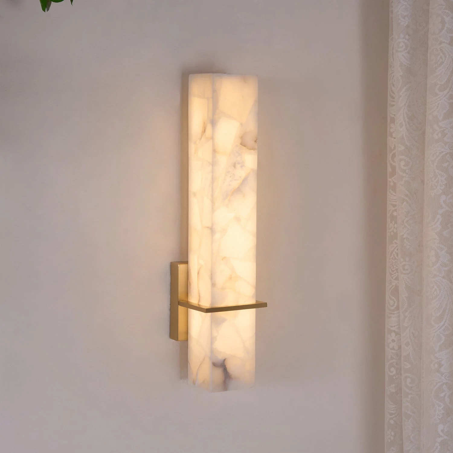 Modern Alabaster Wall Lamp Brass LED Indoor Wall Light Fixture - Image 16