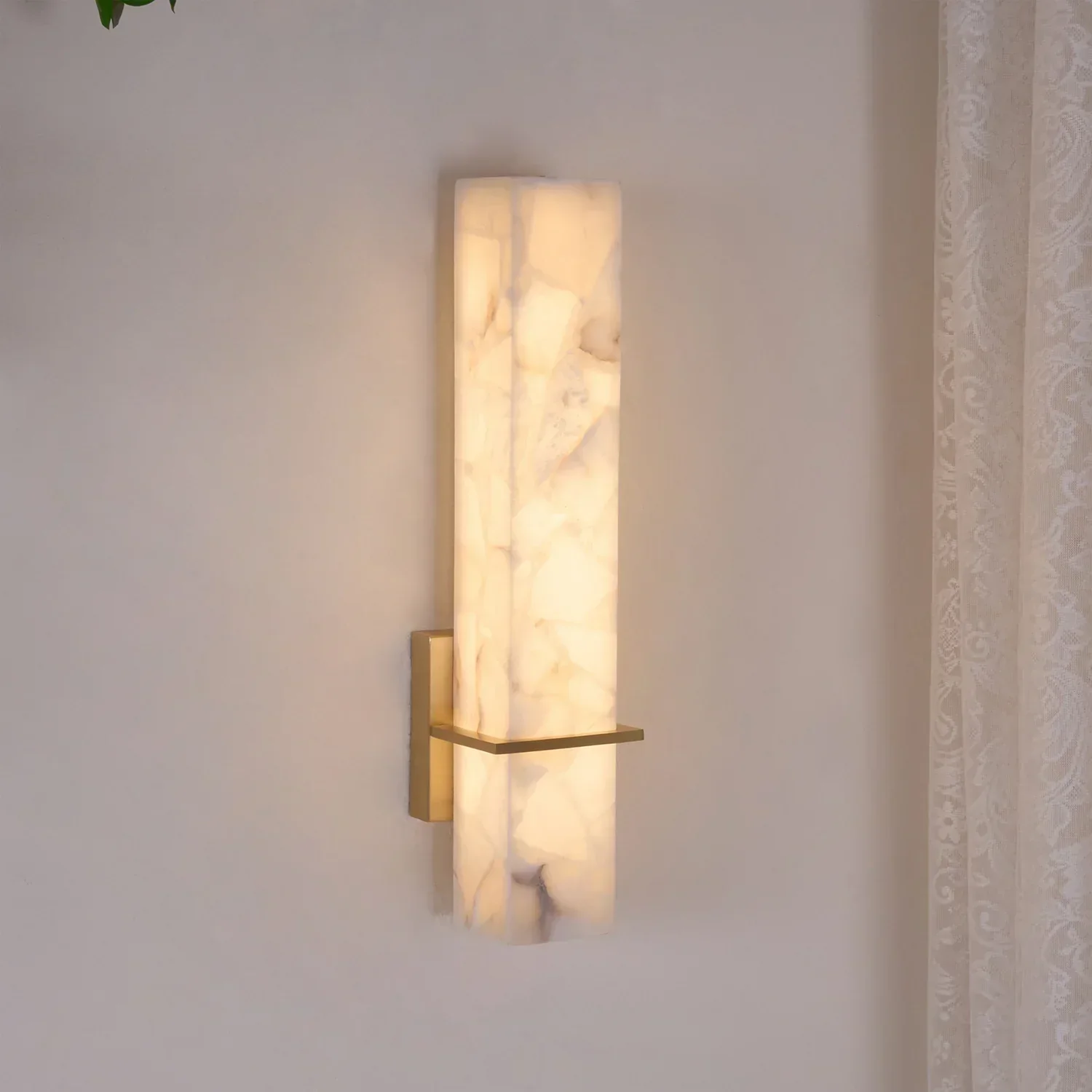Modern Alabaster Wall Lamp Brass LED Indoor Wall Light Fixture - Image 19