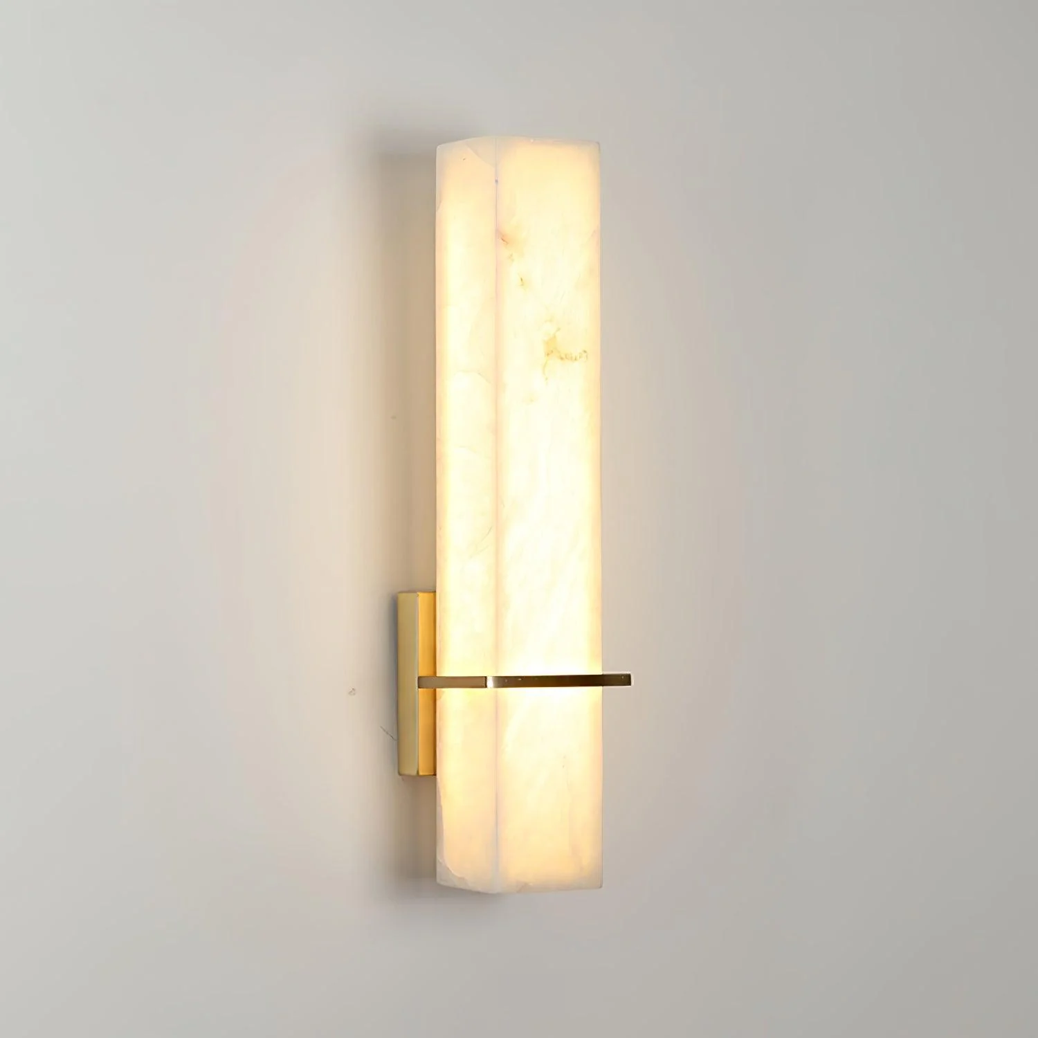 Modern Alabaster Wall Lamp Brass LED Indoor Wall Light Fixture - Image 2