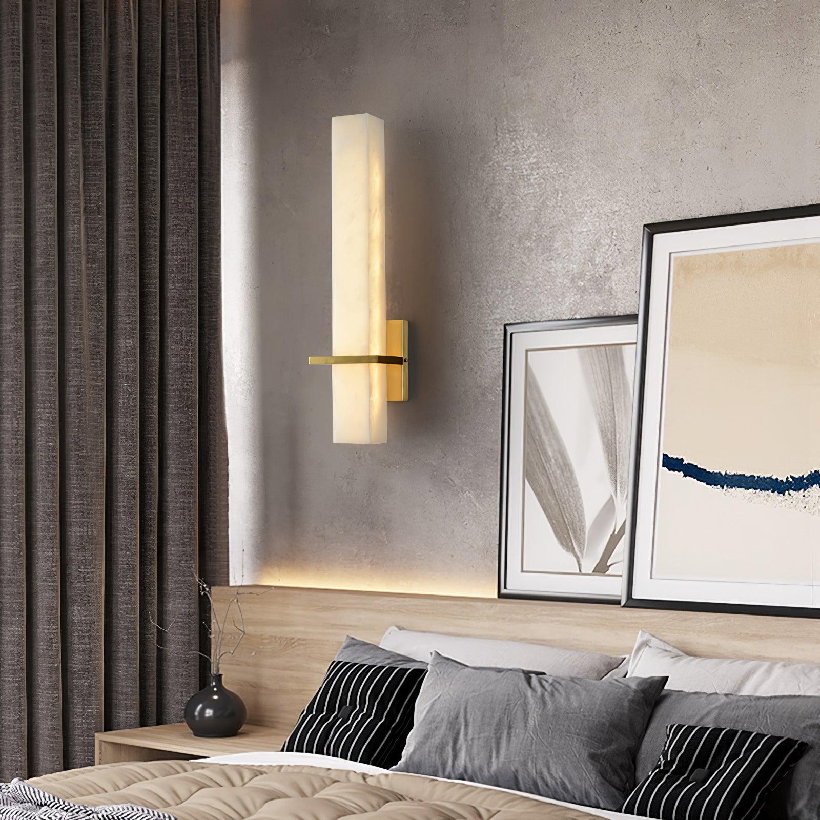 Modern Alabaster Wall Lamp Brass LED Indoor Wall Light Fixture - Image 22