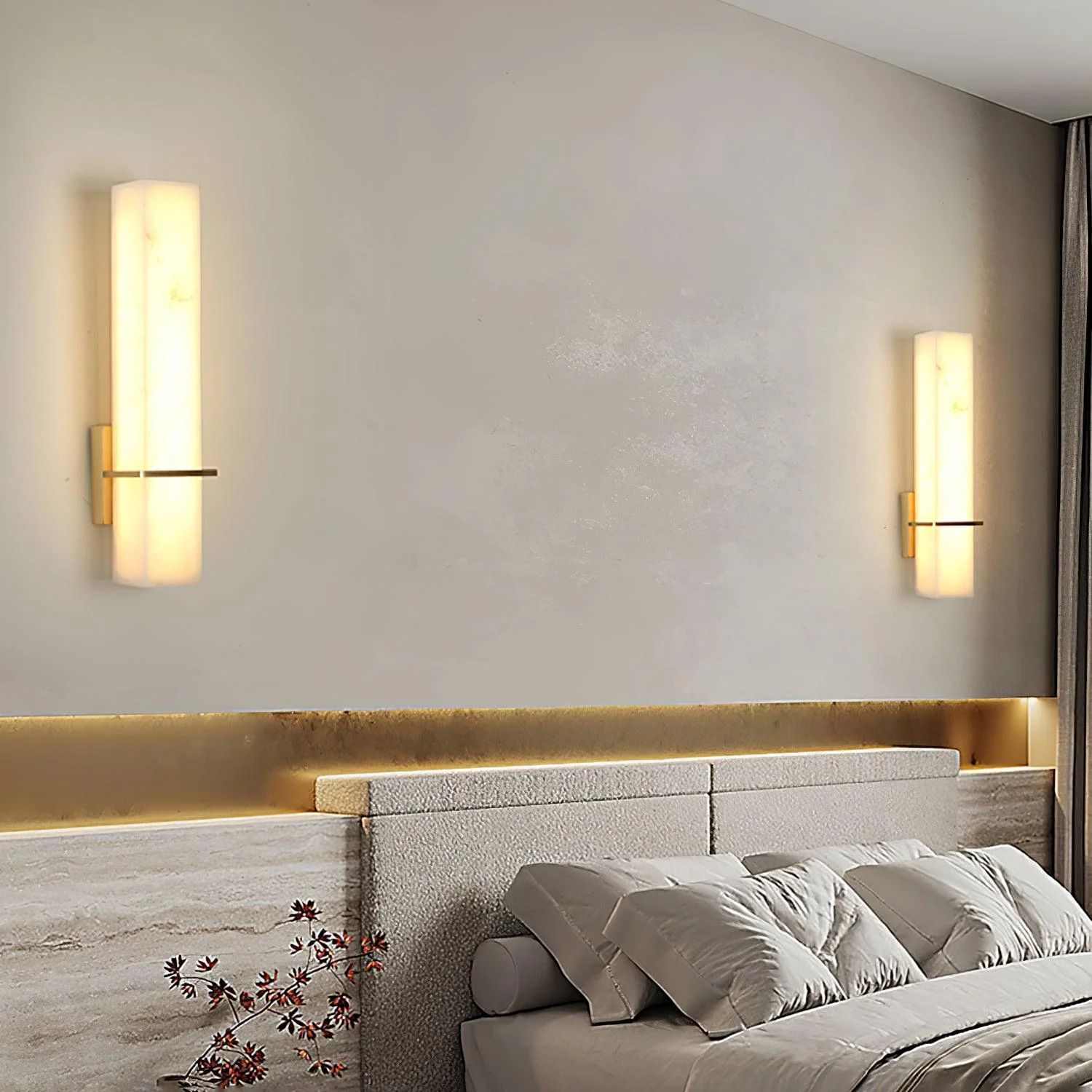 Modern Alabaster Wall Lamp Brass LED Indoor Wall Light Fixture - Image 24