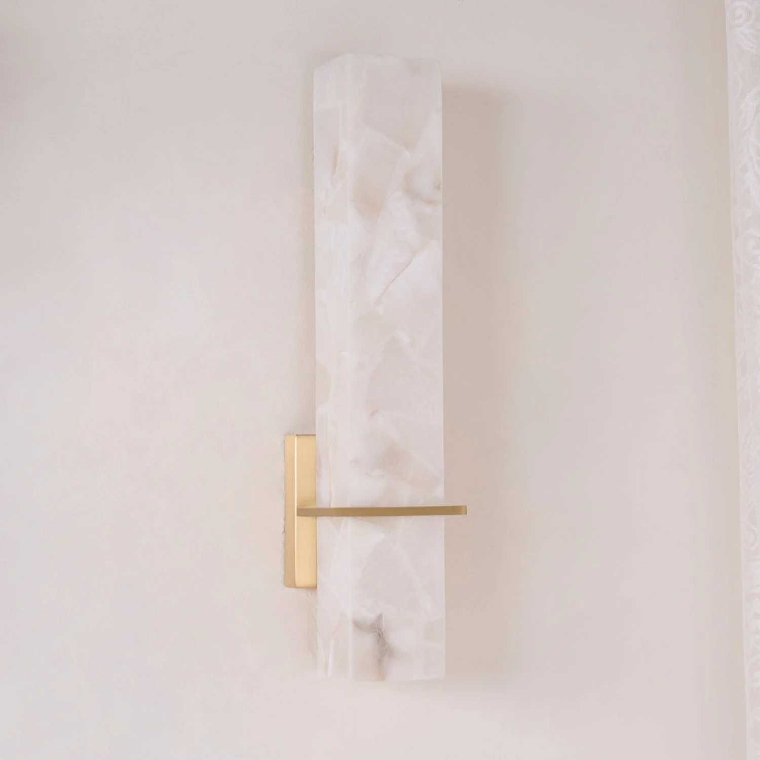 Modern Alabaster Wall Lamp Brass LED Indoor Wall Light Fixture - Image 5