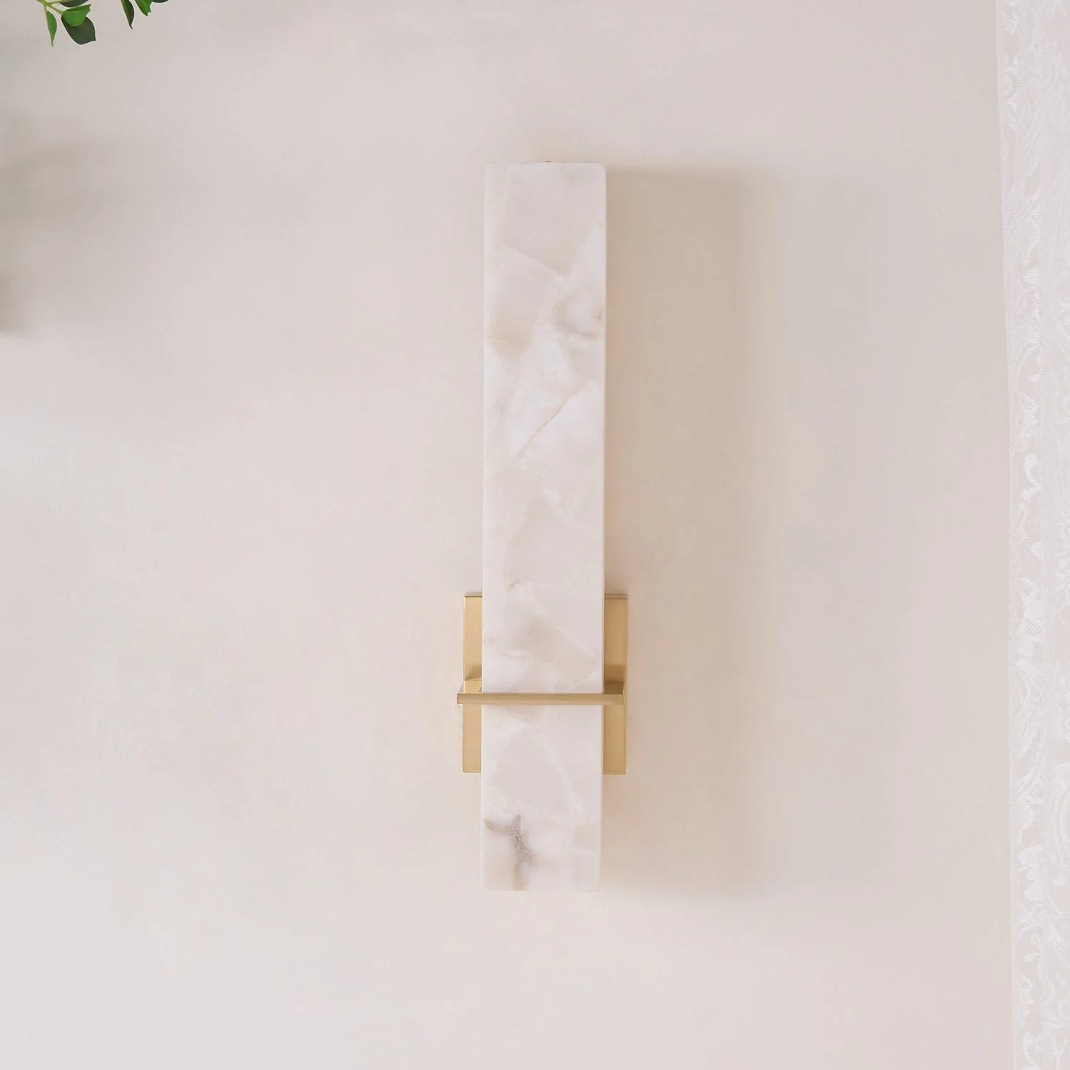 Modern Alabaster Wall Lamp Brass LED Indoor Wall Light Fixture - Image 6