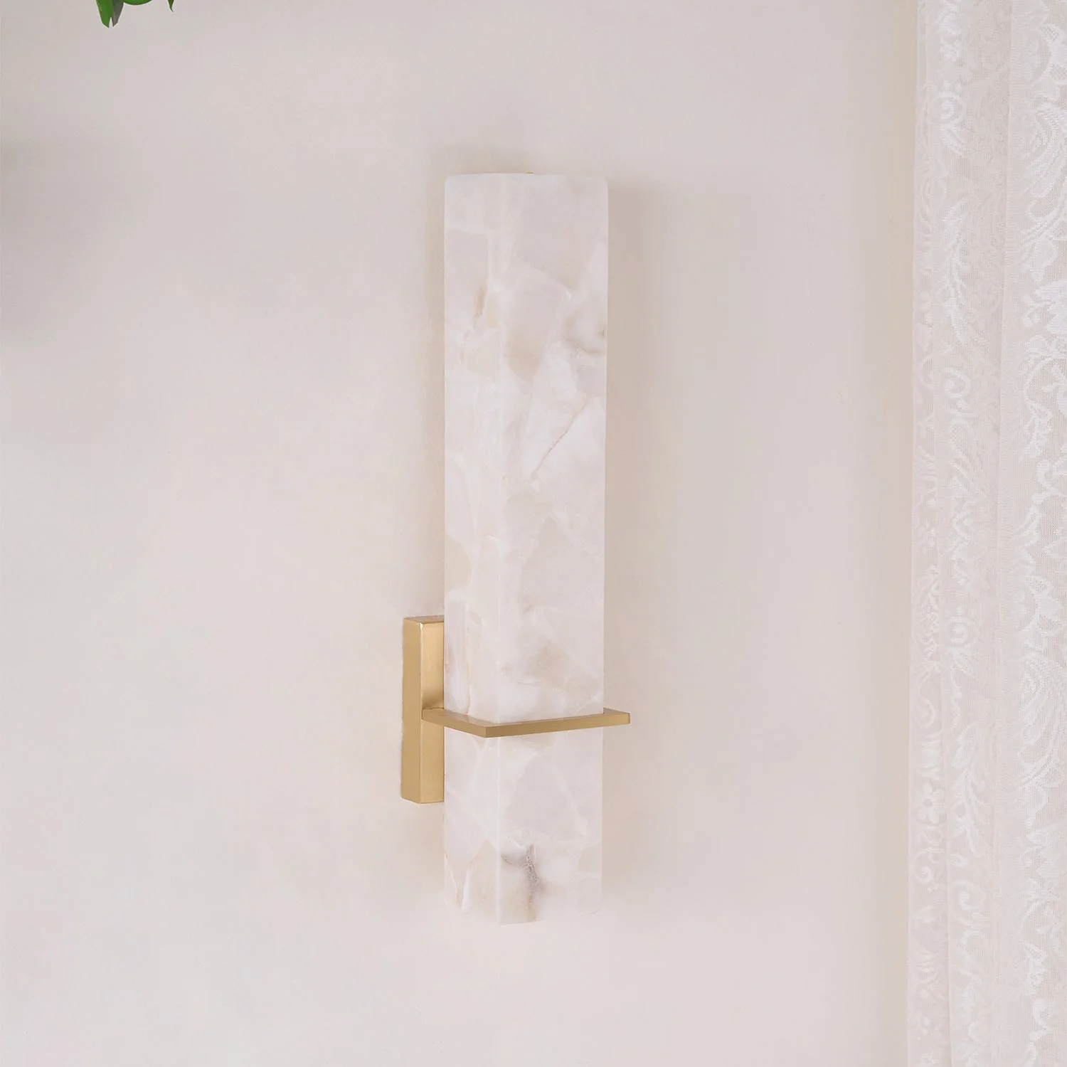 Modern Alabaster Wall Lamp Brass LED Indoor Wall Light Fixture - Image 7