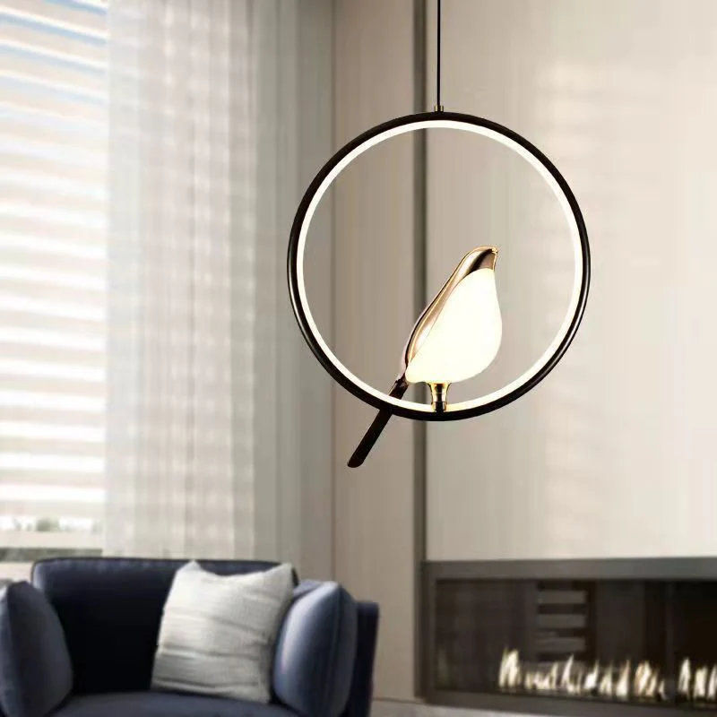 Modern Bird-in-Ring Hanging Lamp - Image 2