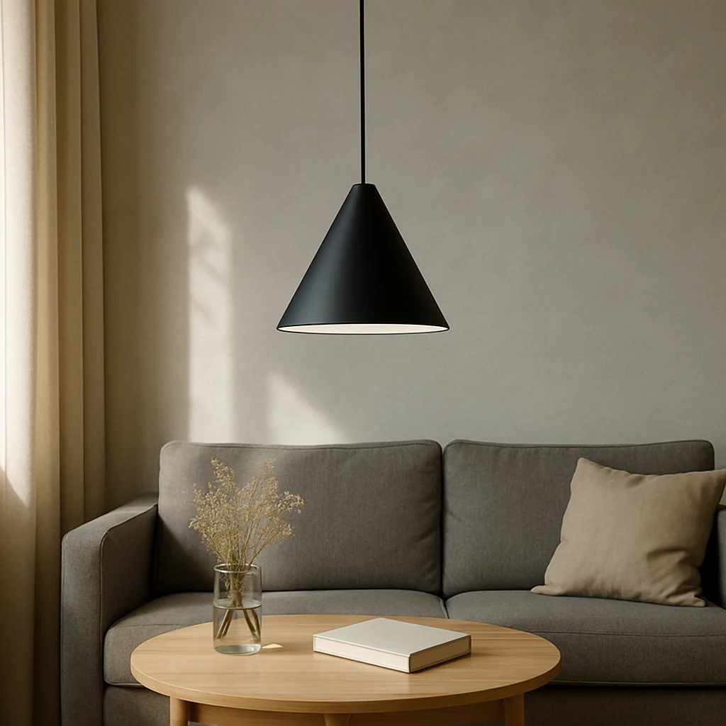 Modern Black Cone Pendant Lamp - Image 2