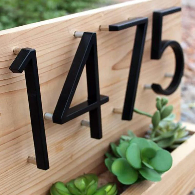 Modern Black House Number Sign For Contemporary Home Exteriors - Image 3