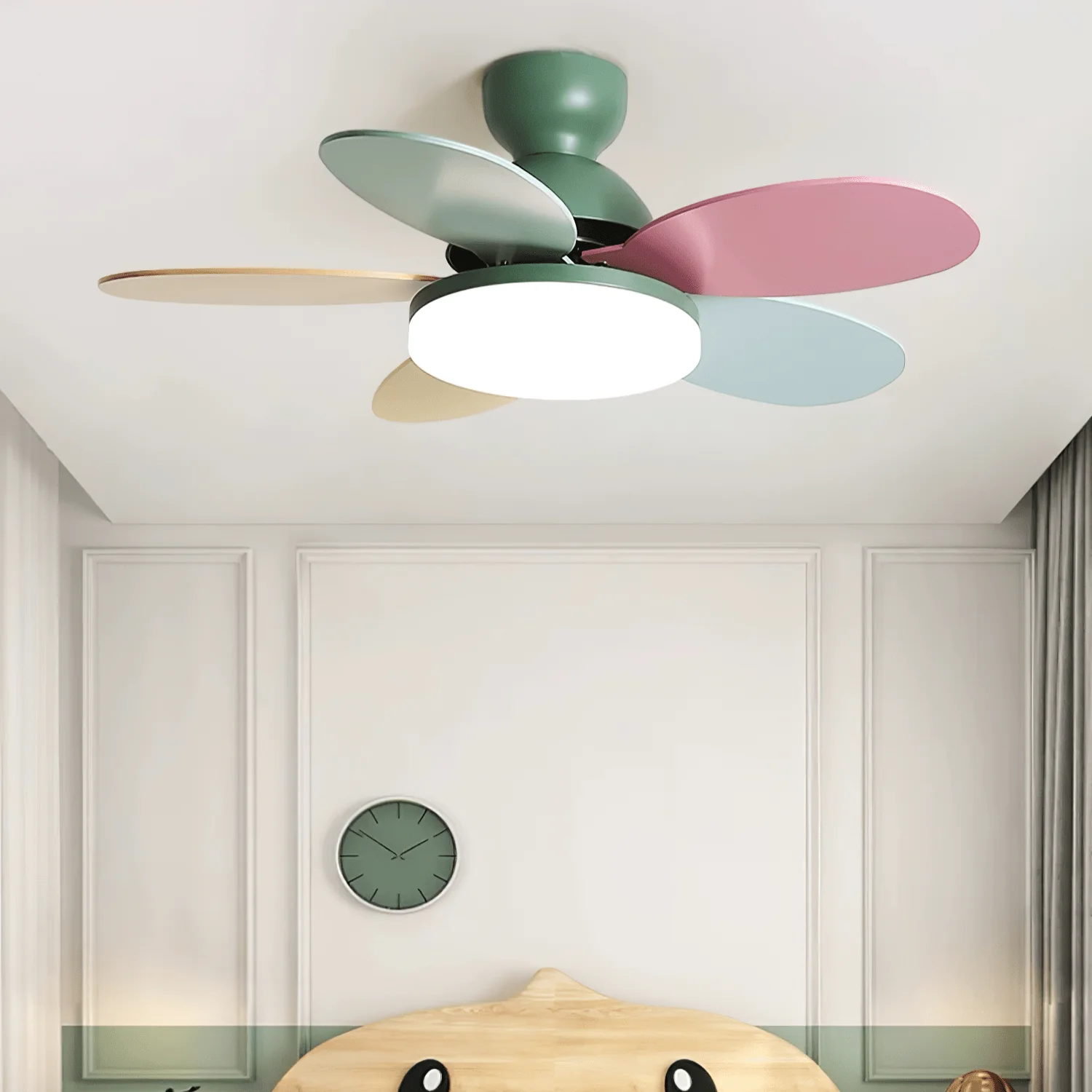 Modern Ceiling Fan LED Light with Multicolour Blades