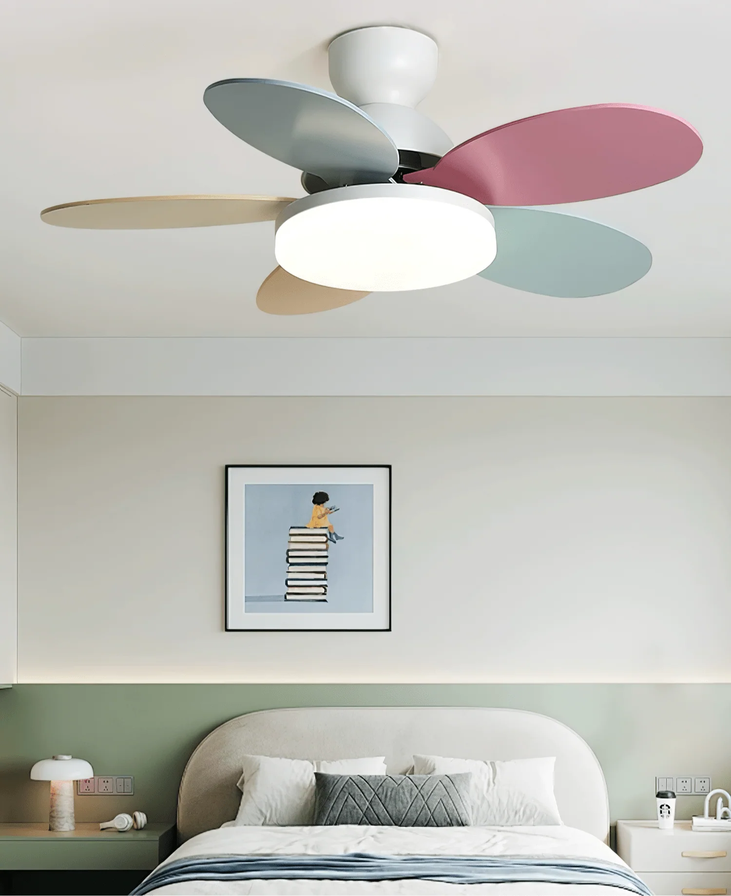 Modern Ceiling Fan LED Light with Multicolour Blades - Image 34