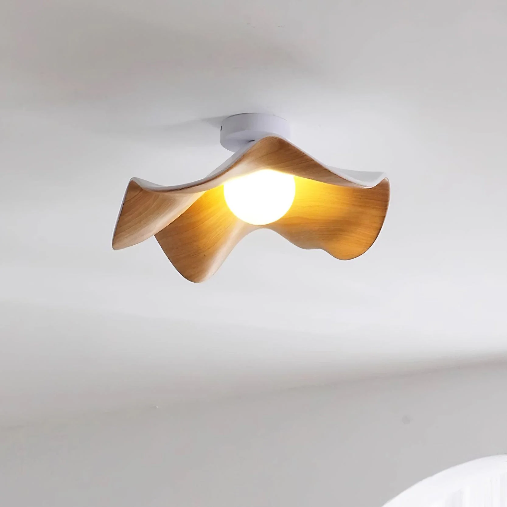 Modern Ceiling Lamp Sculptural Wood Inspired Design - Image 17