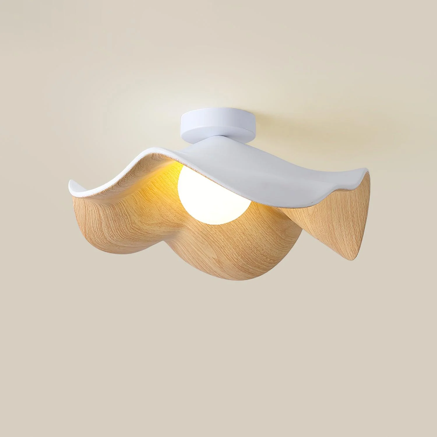 Modern Ceiling Lamp Sculptural Wood Inspired Design - Image 19