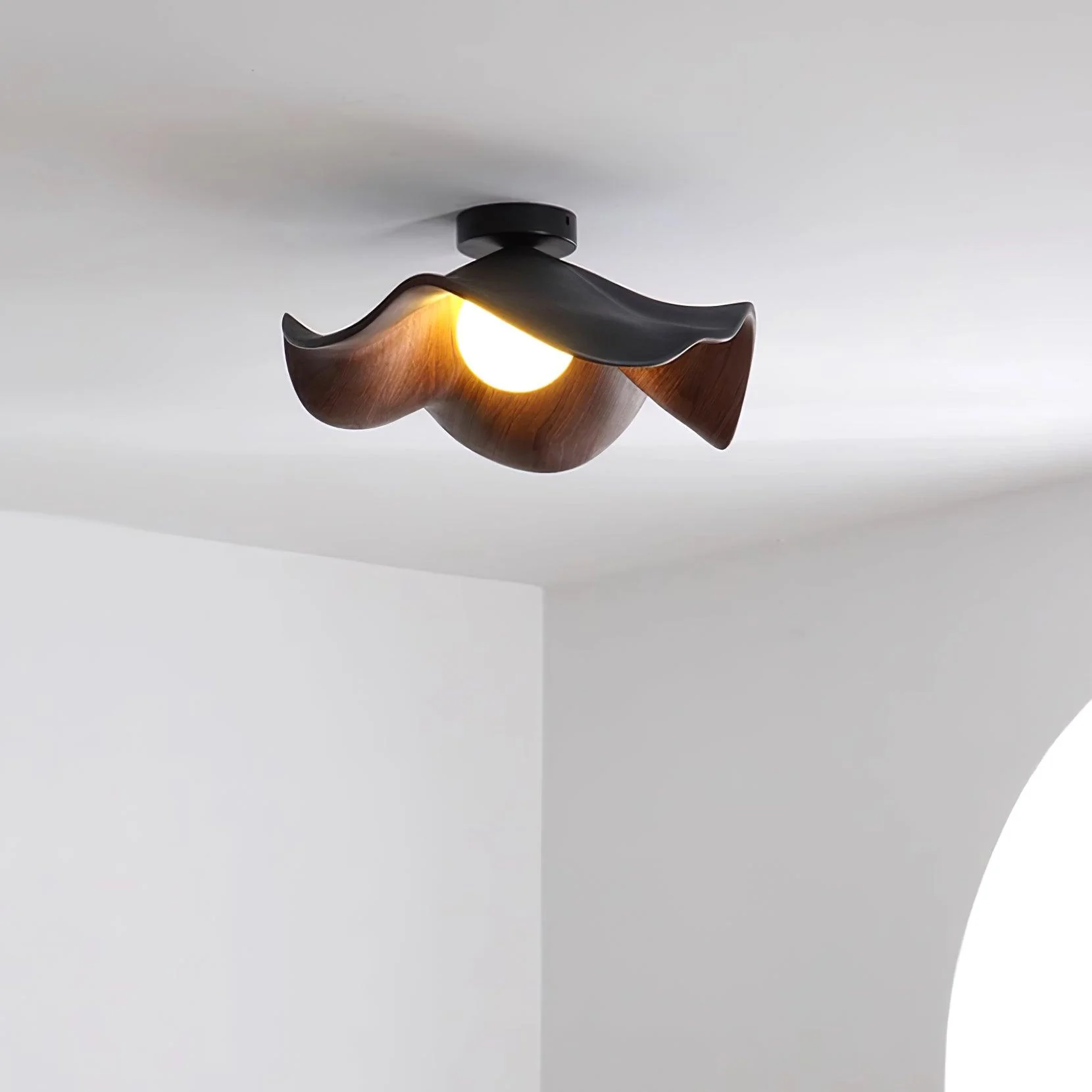 Modern Ceiling Lamp Sculptural Wood Inspired Design - Image 20