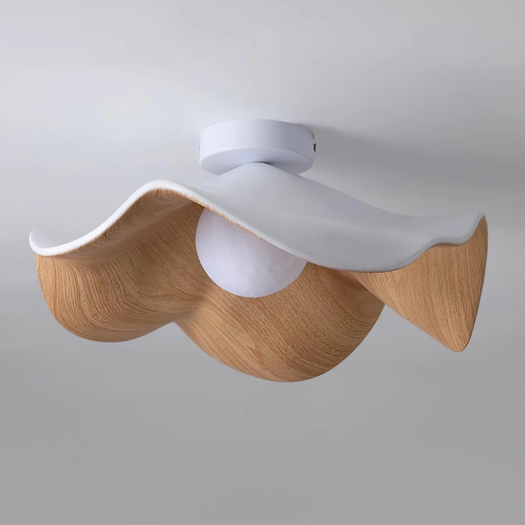 Modern Ceiling Lamp Sculptural Wood Inspired Design - Image 23