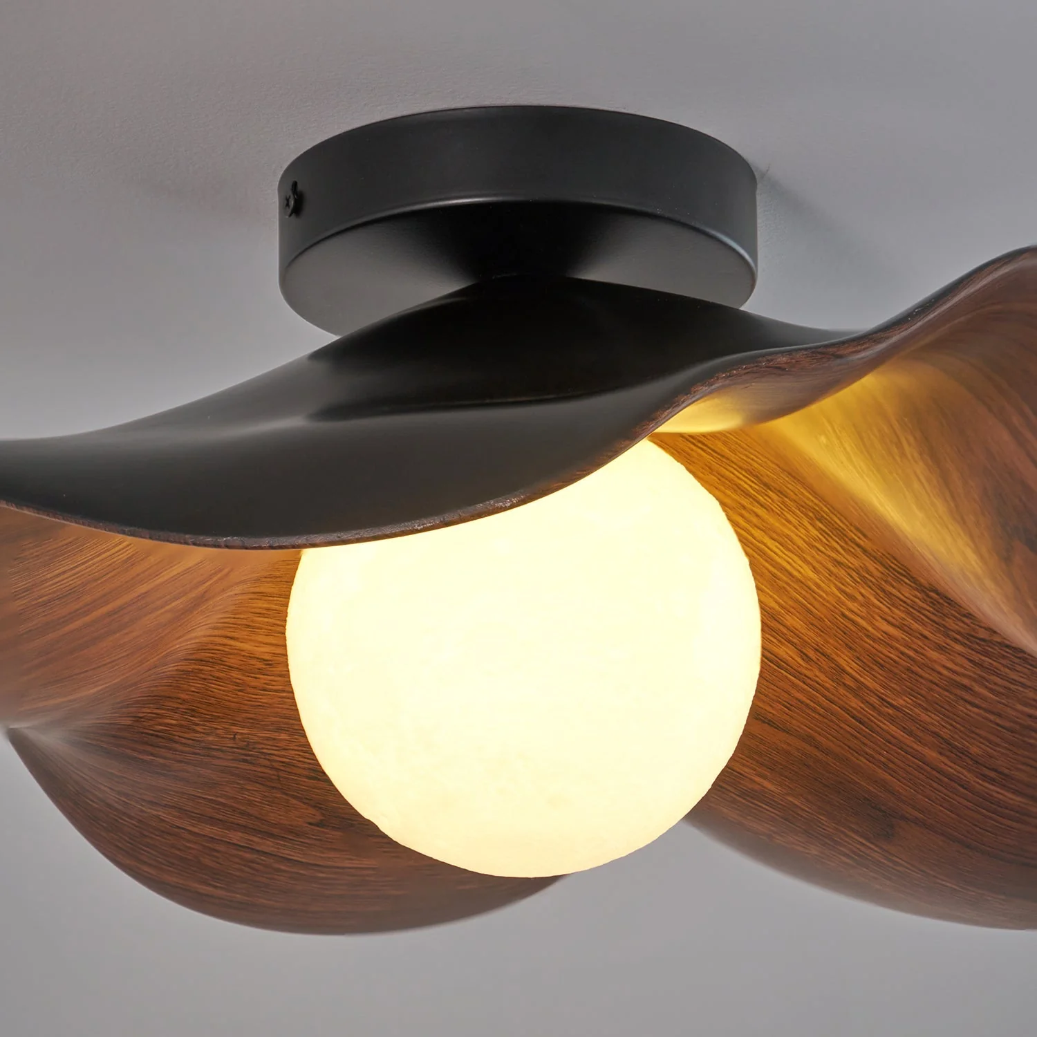Modern Ceiling Lamp Sculptural Wood Inspired Design - Image 27