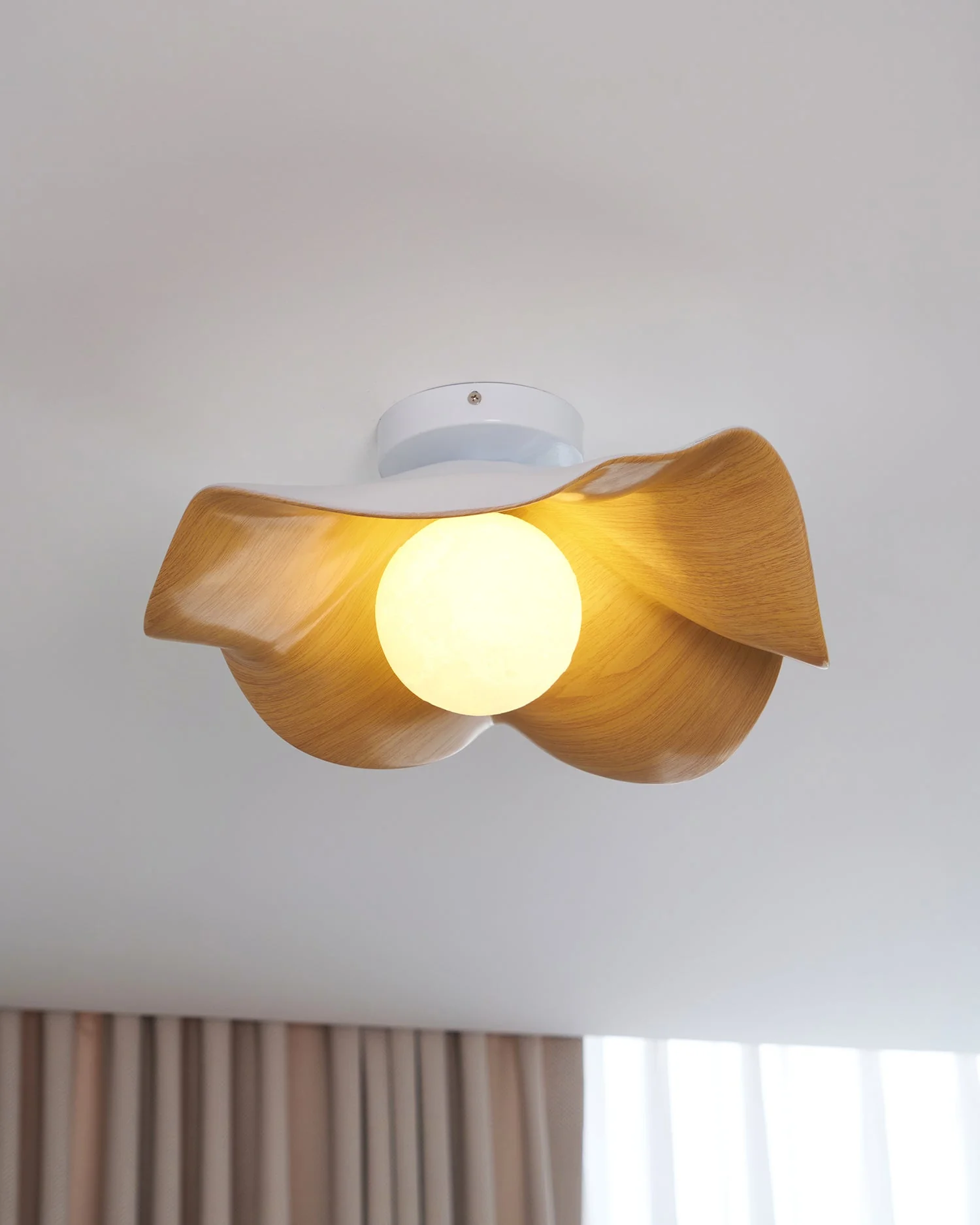 Modern Ceiling Lamp Sculptural Wood Inspired Design - Image 31