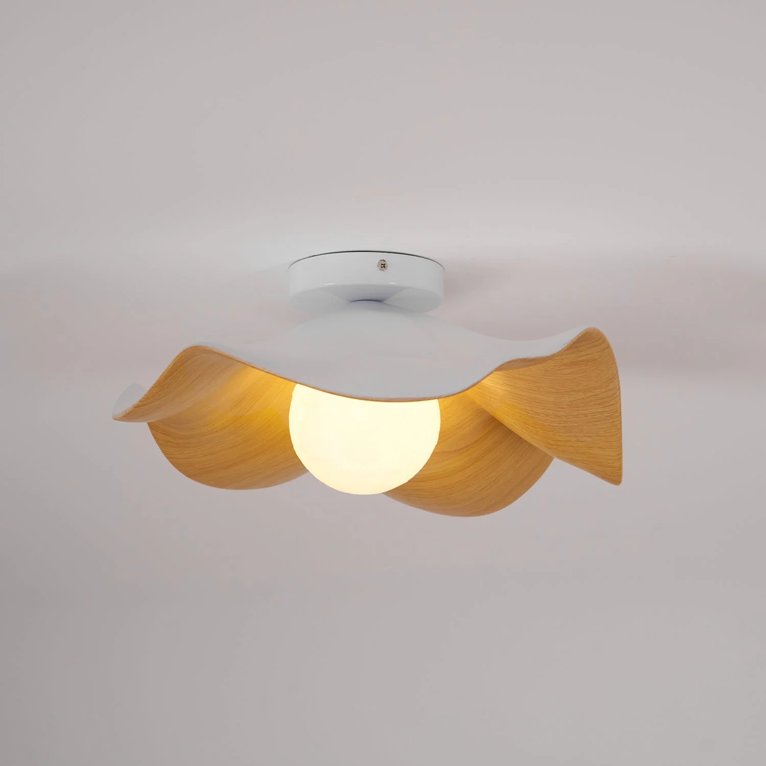 Modern Ceiling Lamp Sculptural Wood Inspired Design - Image 34